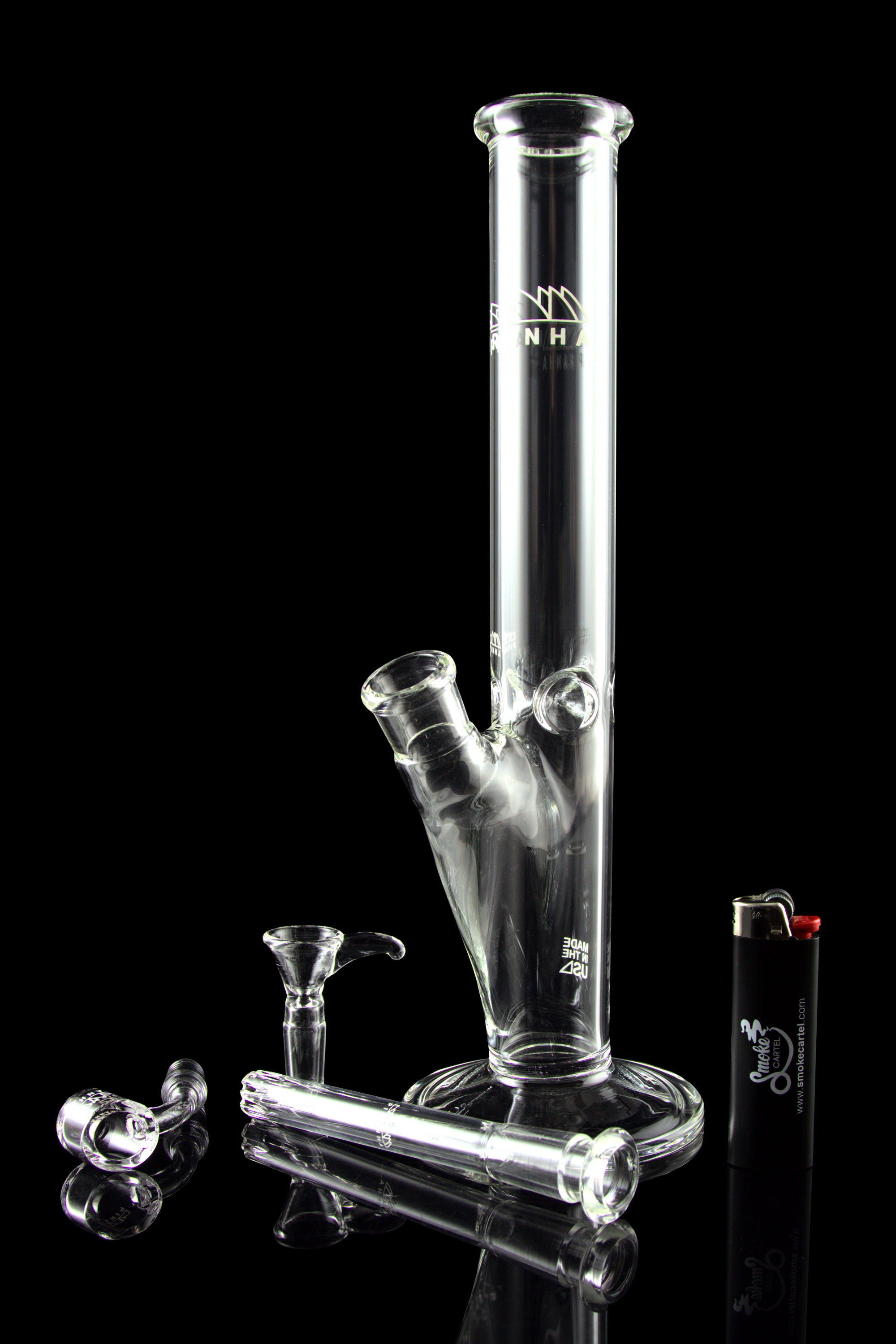Piranha Glass Straight Tube Bong: Your Ultimate Smoking Companion with Bowl & Banger