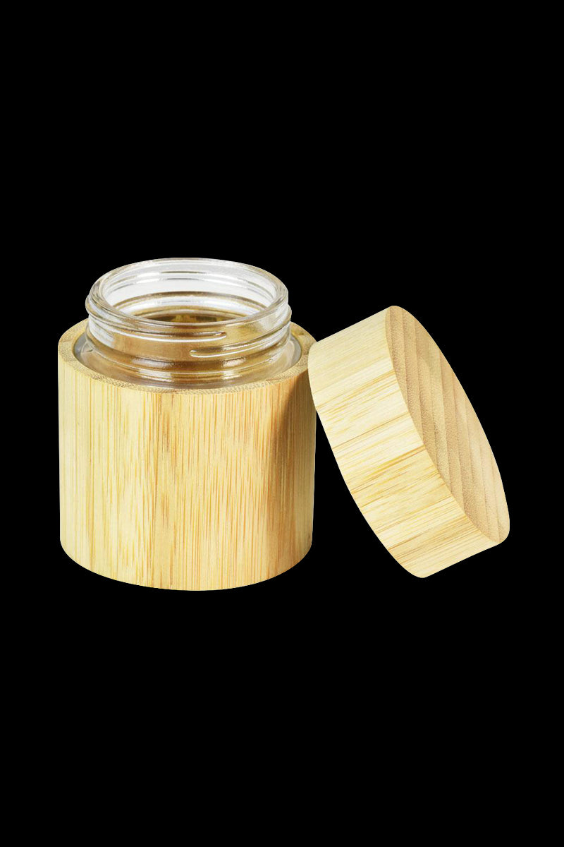 Exquisite Bamboo-Encased Childproof Glass Storage Jars
