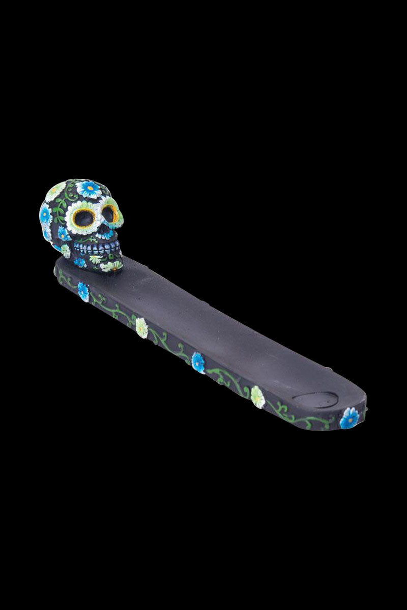Enchanting Flower Sugar Skull Incense Burner for Spooky Halloween