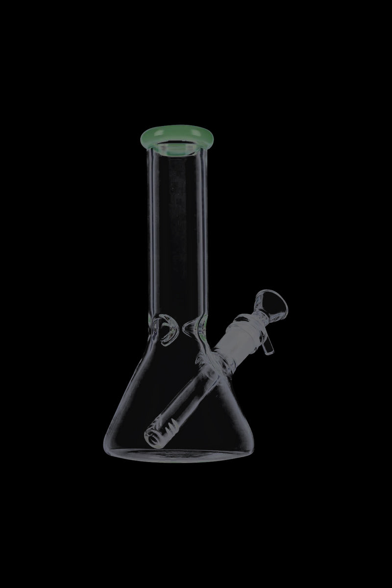 Exquisite Glass Beaker Base Ice Bong with Vibrant Colored Mouthpiece