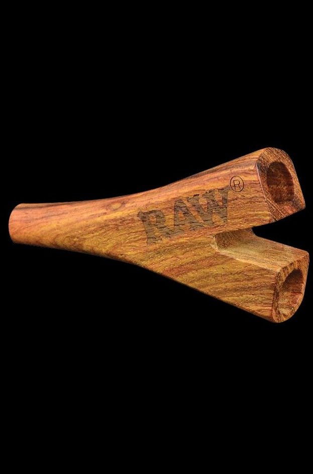 RAW Double Barrel Wooden Cig Holder - Double the Smoking Fun!