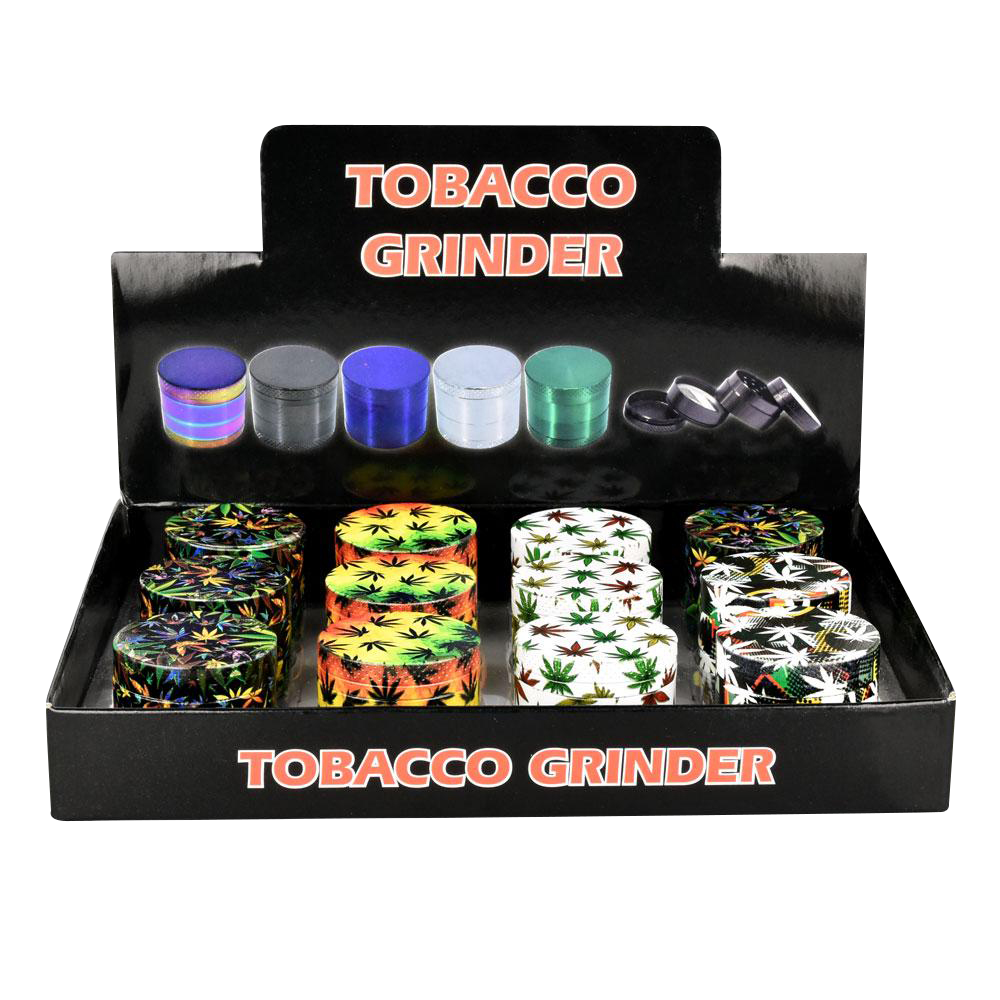 Hemp Leaves 4-Piece Grinder - 12 Pack: Perfect for Ents on the Go!