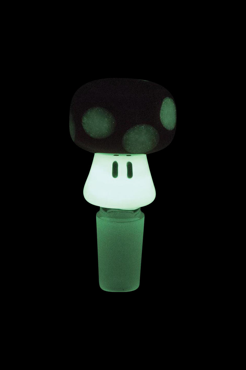 Empire Glassworks Red Mushroom Glow-in-the-Dark Bowl Piece