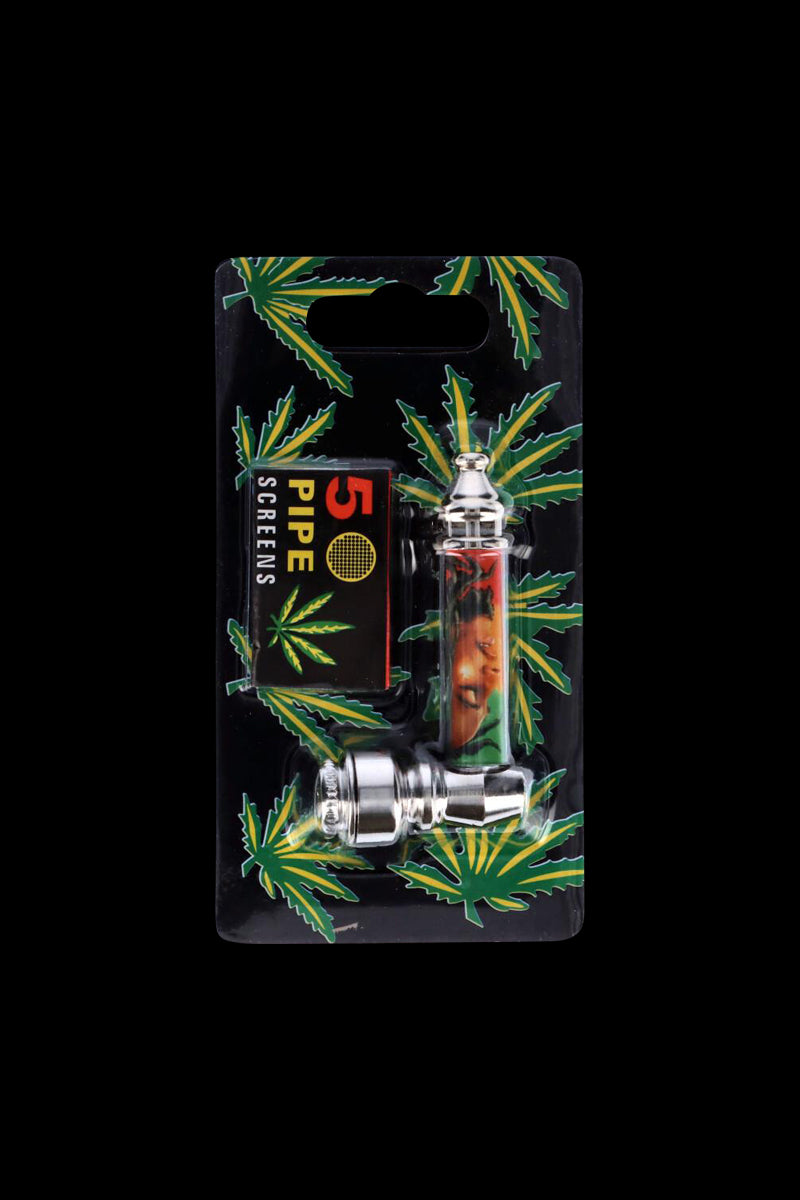 Indestructible Rasta-Themed Metal Hand Pipe