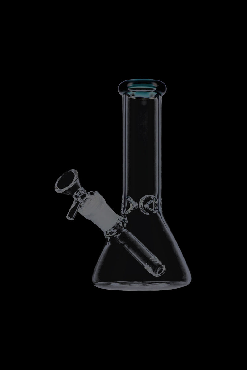 Exquisite Glass Beaker Base Ice Bong with Vibrant Colored Mouthpiece