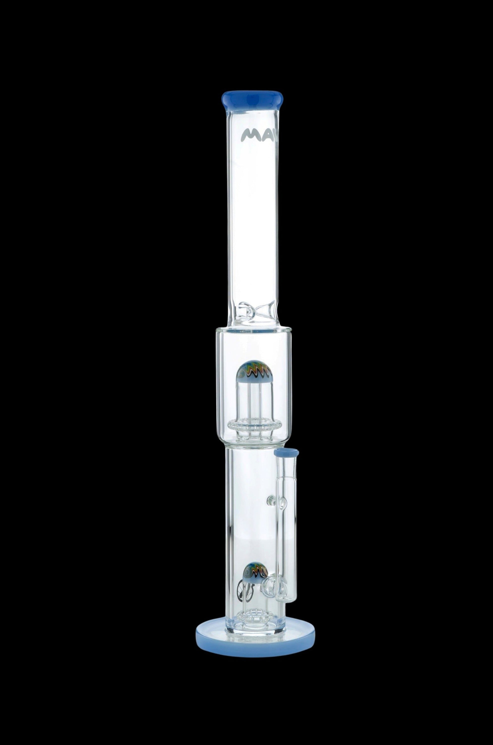 MAV Glass Wig Wag Reversal Double UFO Straight Tube Bong - An Out - of - this - World Smoking Experience