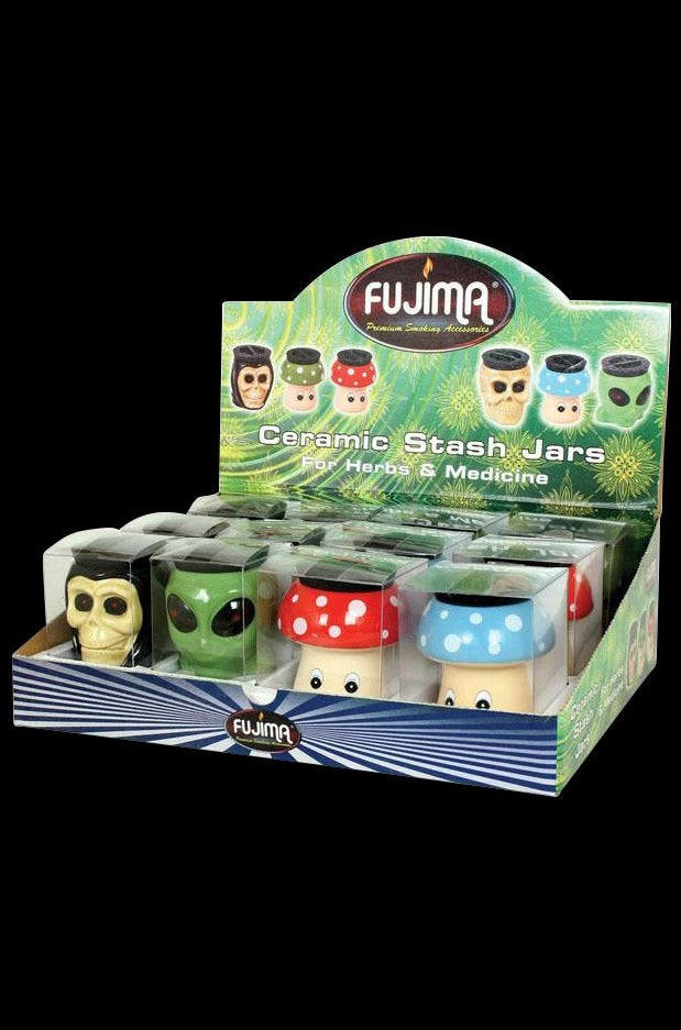 Fujima 12-Pack Ceramic Herb Stash Jars - Fun & Functional!