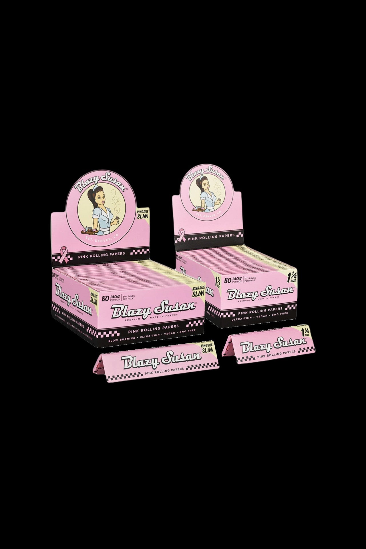Blazy Susan Pink Rolling Papers - 50-Pack Bundle