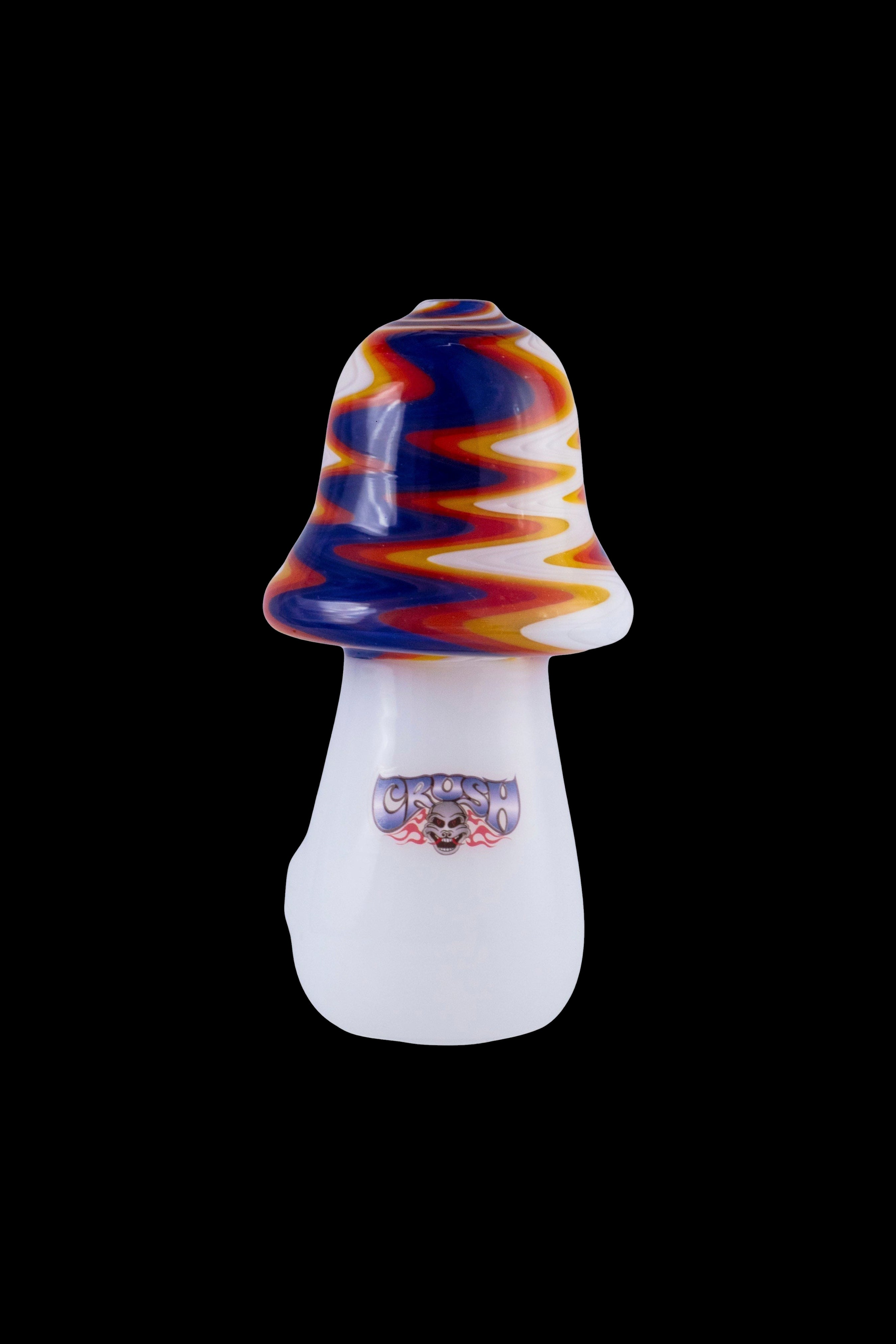 Crush Headdy Topper: Colorful Dragon Badge Mushroom Hand Pipe - Stand Out Now!