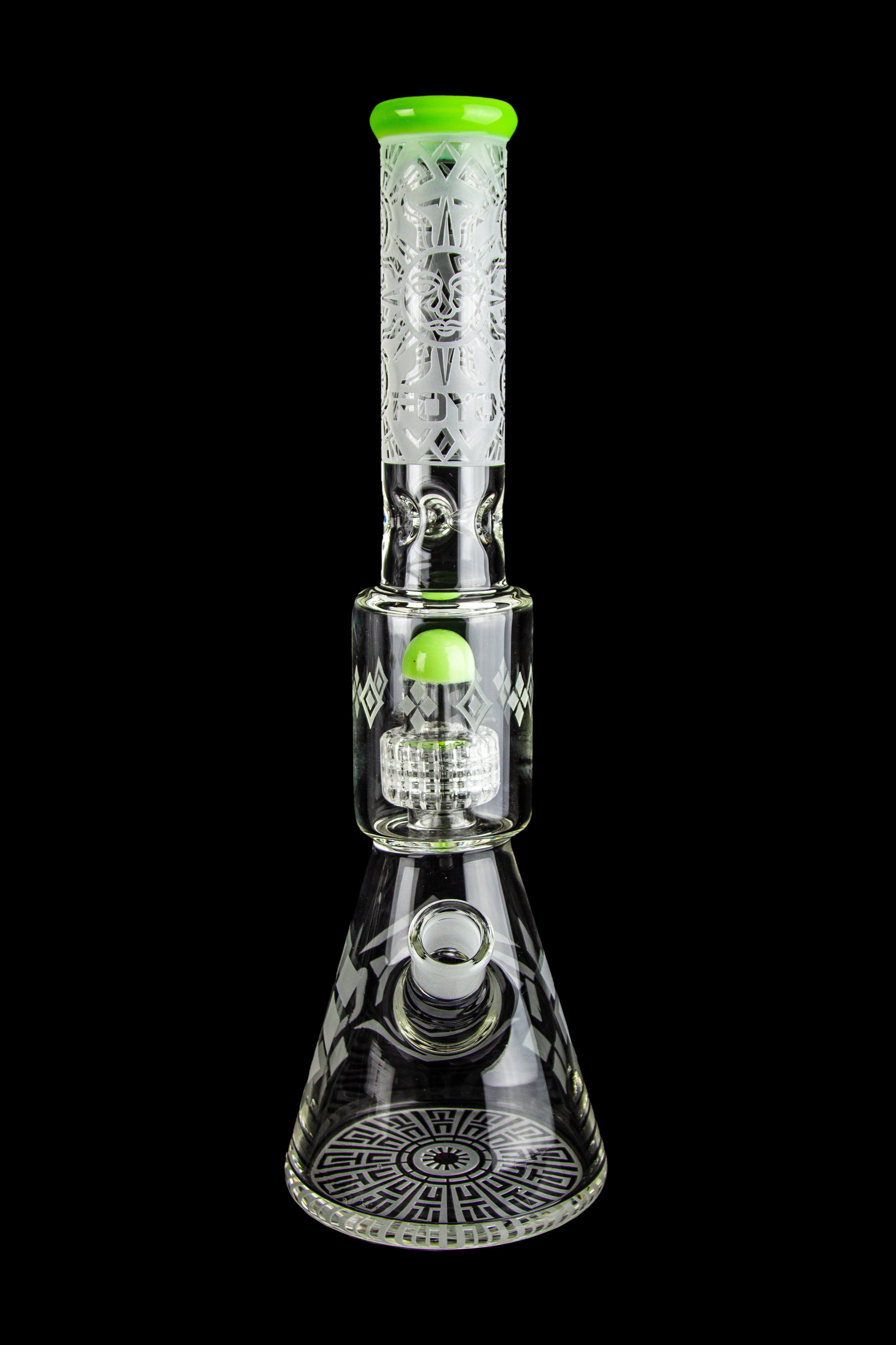 Foyo's Stunning Sandblasted Matrix Perc Beaker Bong
