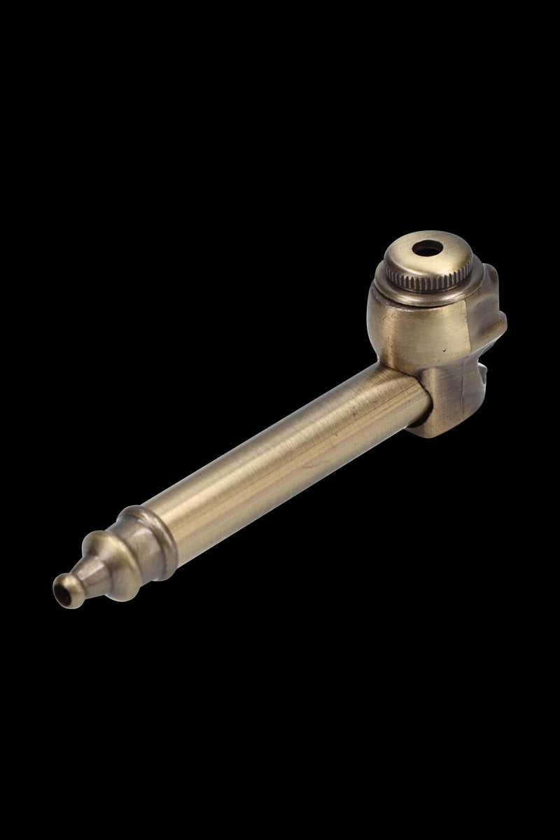 Stunning Metal Hand Pipe Featuring a Detailed Skull Head