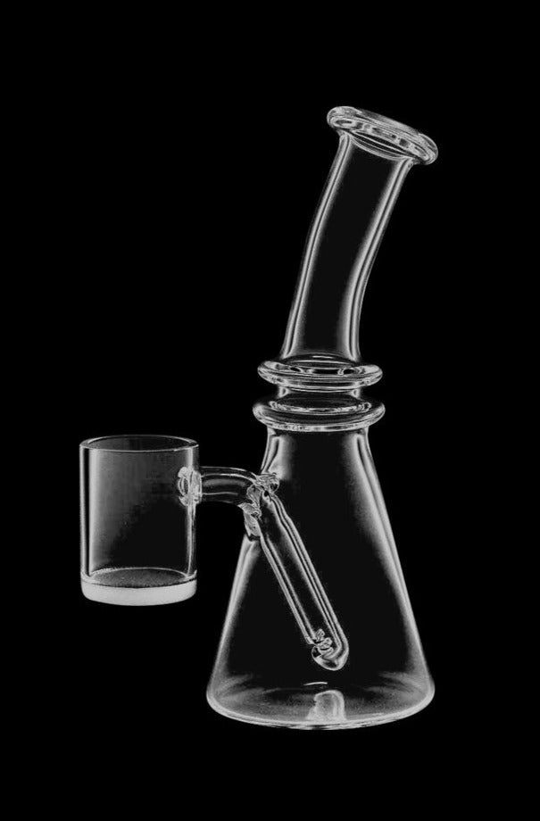Compact All-In-One Quartz Oil Rig with Opaque Bottom Banger