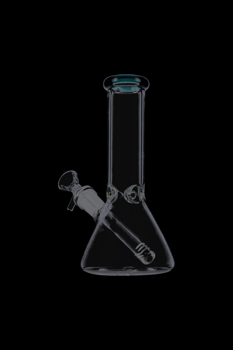 Exquisite Glass Beaker Base Ice Bong with Vibrant Colored Mouthpiece