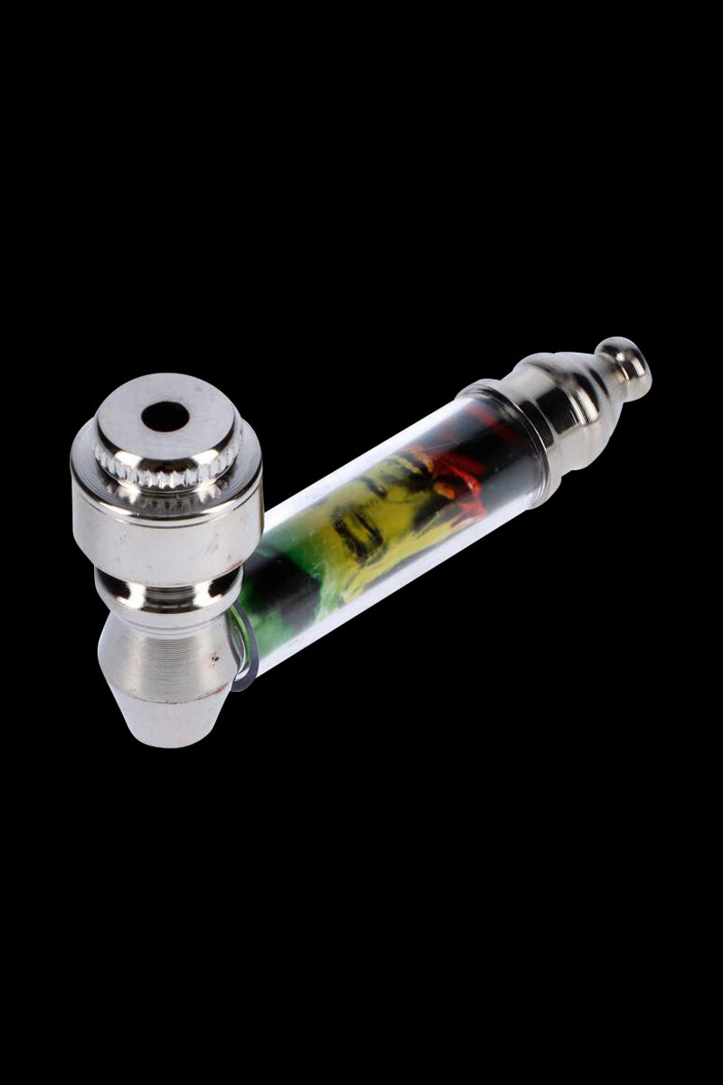 Indestructible Rasta-Themed Metal Hand Pipe