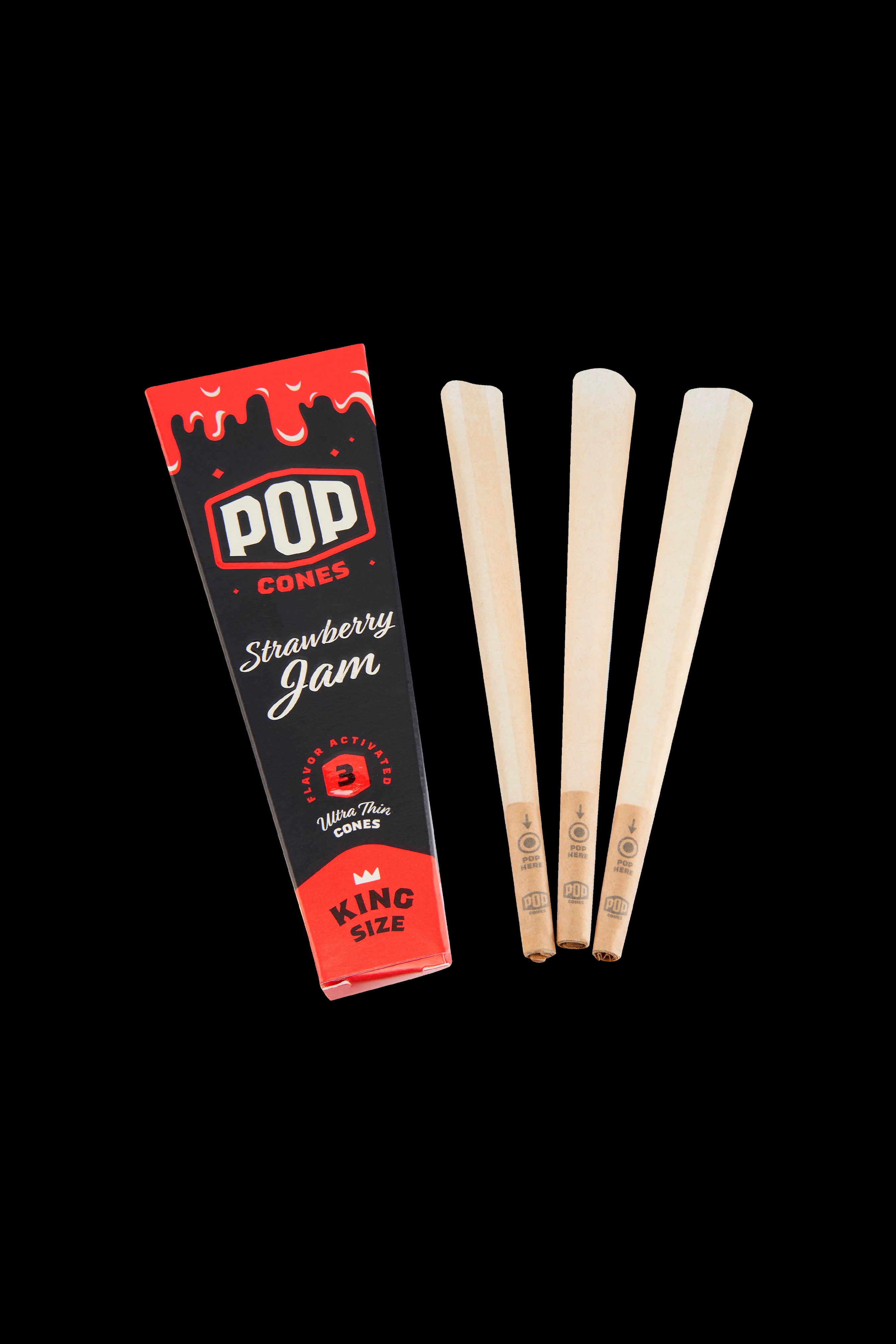 Pop Cones King and 1 Size Pre-Rolled Cones with Flavor Tip - 8-Pack Mixed Flavors