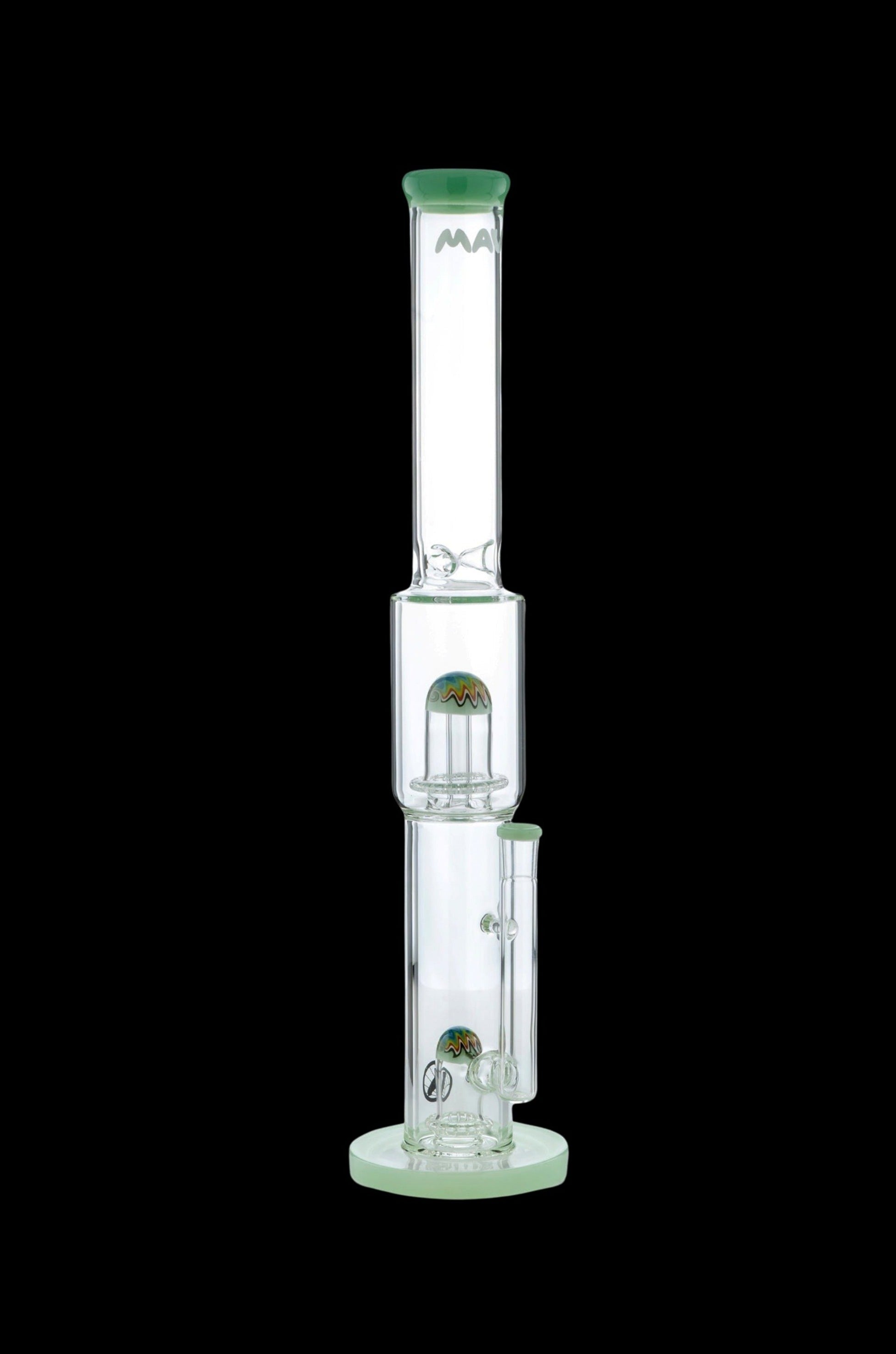 MAV Glass Wig Wag Reversal Double UFO Straight Tube Bong - An Out - of - this - World Smoking Experience