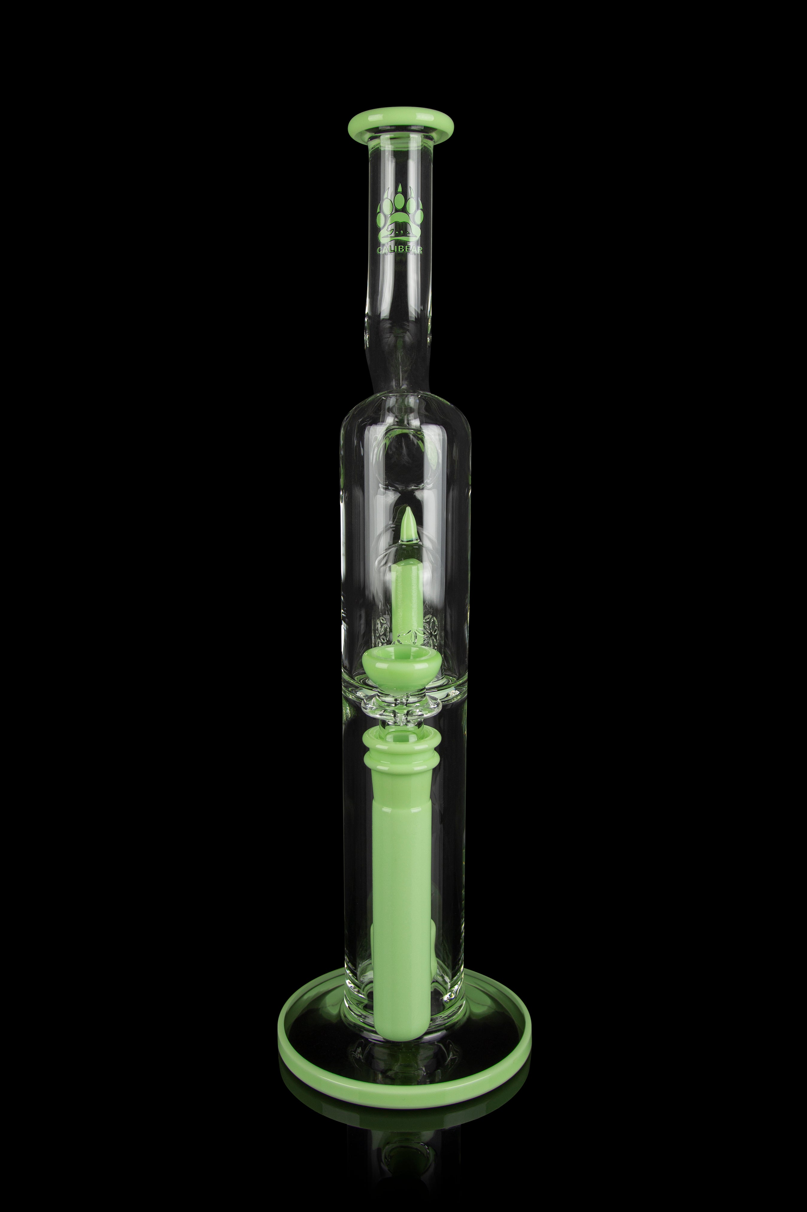 Calibear Pagoda Perc Showerhead Bong with Splashguard Bent Neck - Elevate Your Smoking Experience!