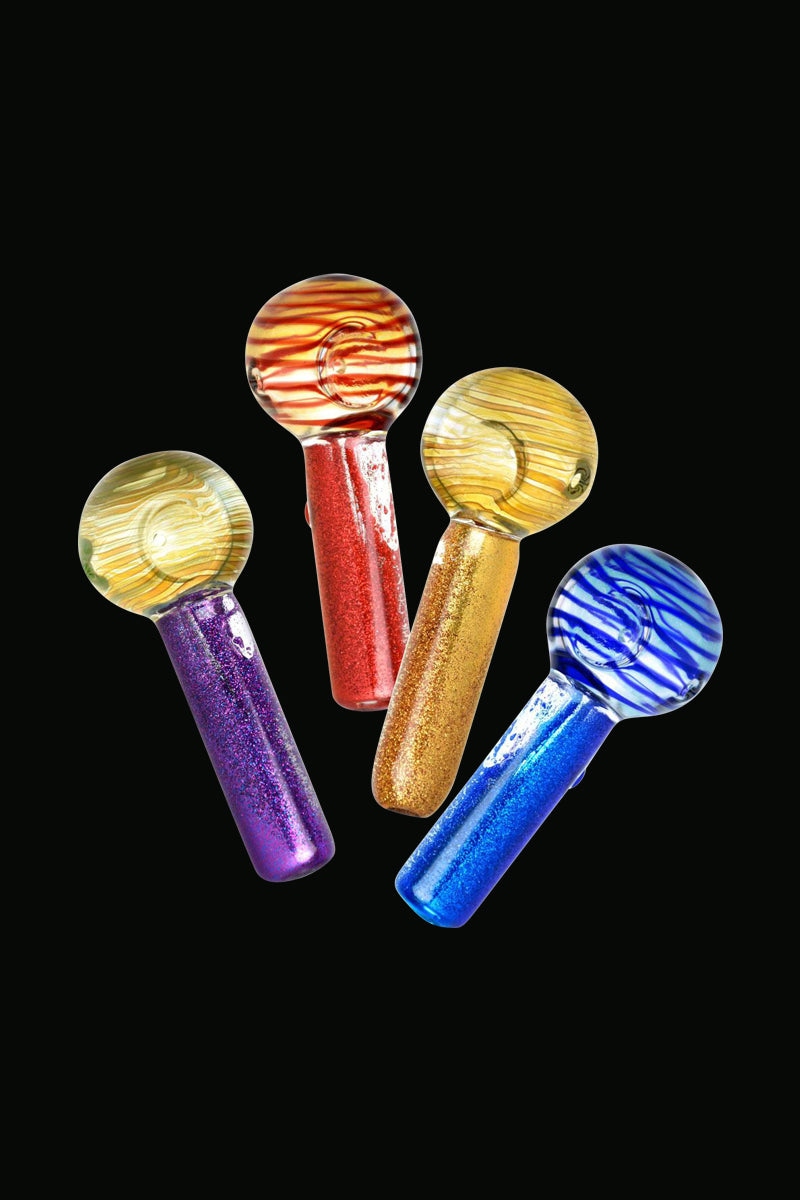 Cool Freezable Glycerin Space Glitter Spoon Pipe - Elevate Your Smoking Experience!