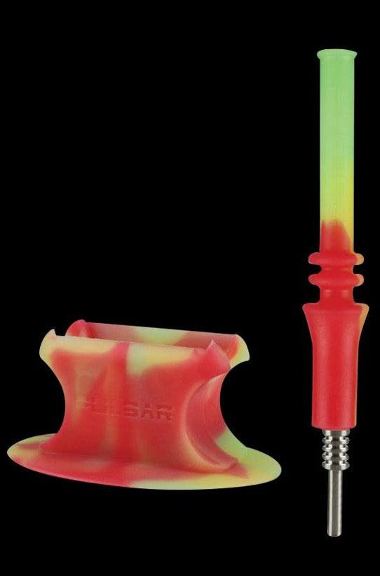 Pulsar RIP Vapor Straw with Stand - Rasta Glow: The Ultimate Vaporizing Companion