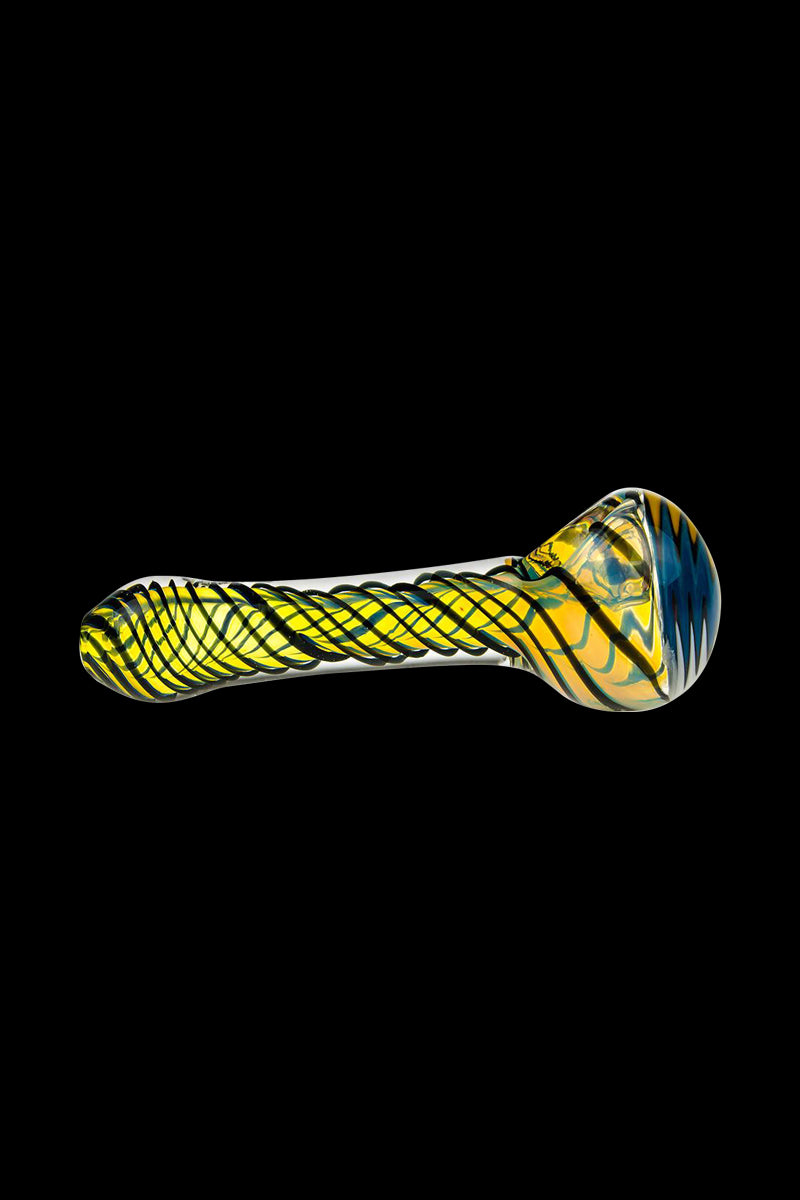 G-Spot Black and White Striped Hurricane Bowl Glass Spoon Pipe - A Stunning Smoking Companion
