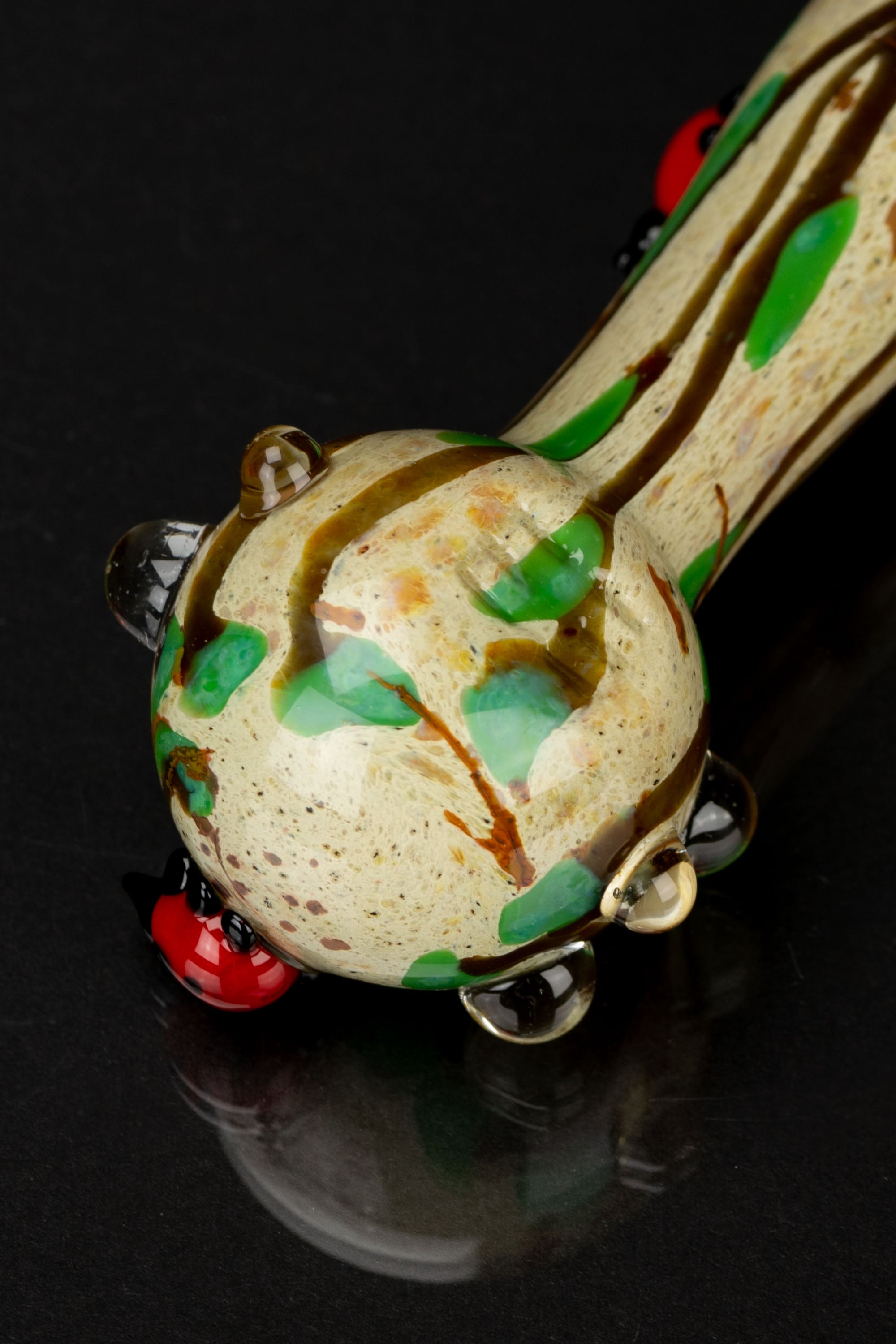 Empire Glassworks Lady Bug Mini Spoon Pipe - A Colorful Delight
