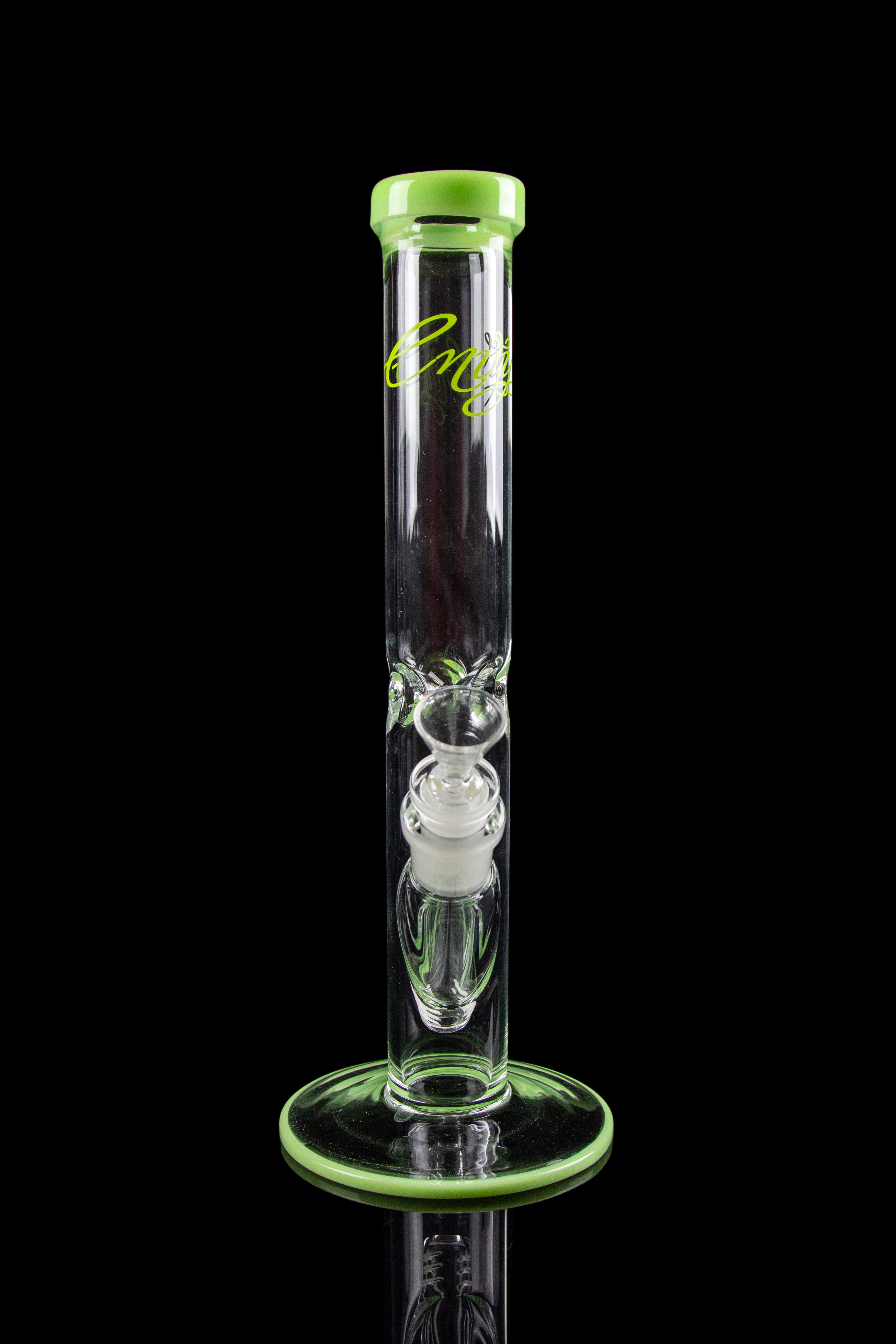 Envy 12-Inch Straight Tube Glass Piece with Stunning Colored Accents