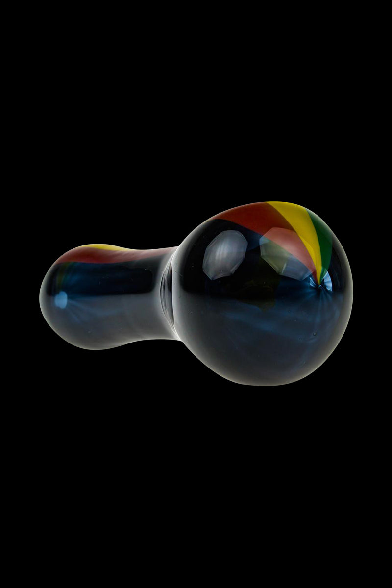 Black Rasta G-Spot Glass Spoon Pipe - A Unique Smoking Companion