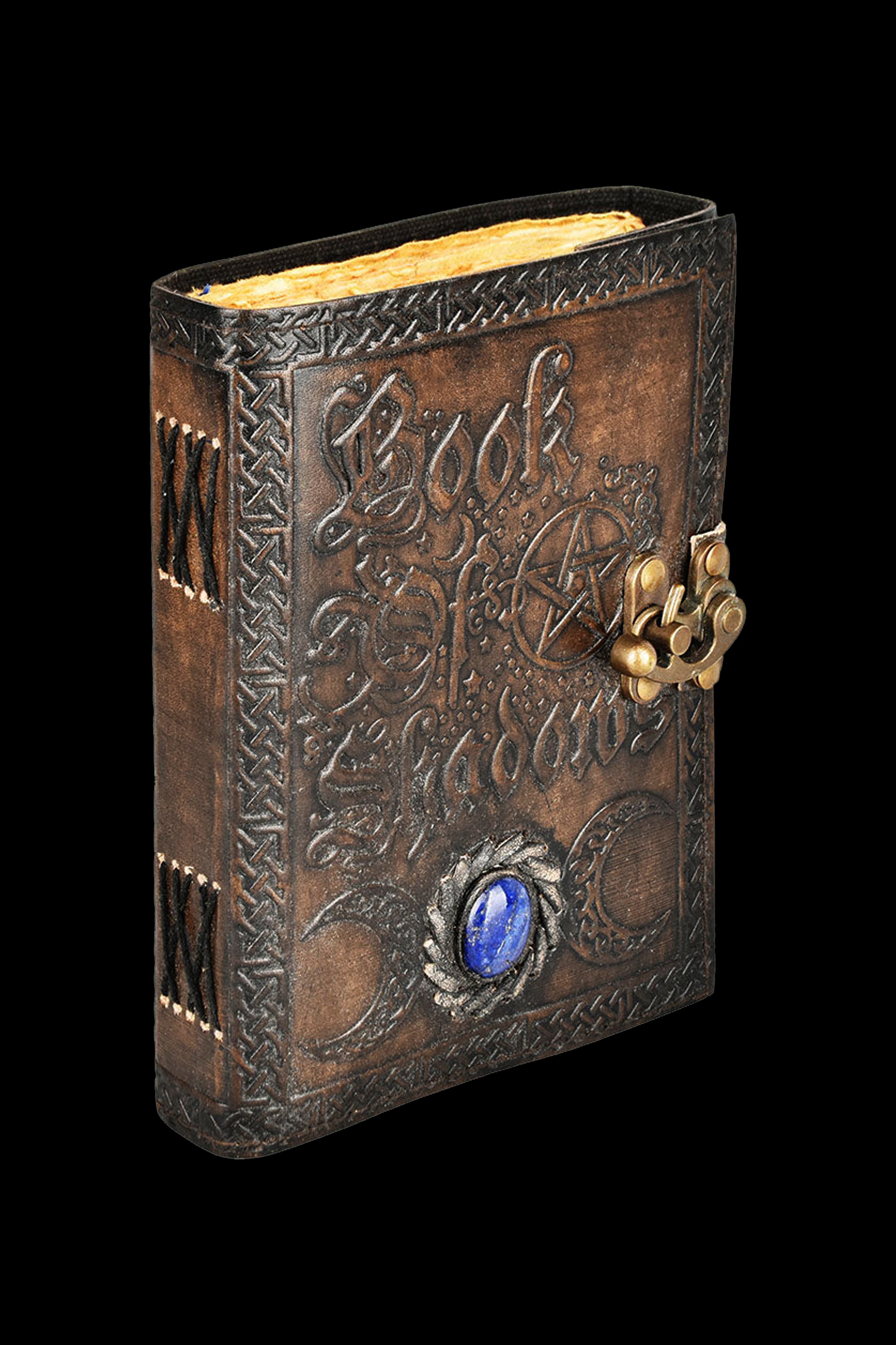 Enchanting Book Of Shadows Embossed Leather Journal with Metal Closure