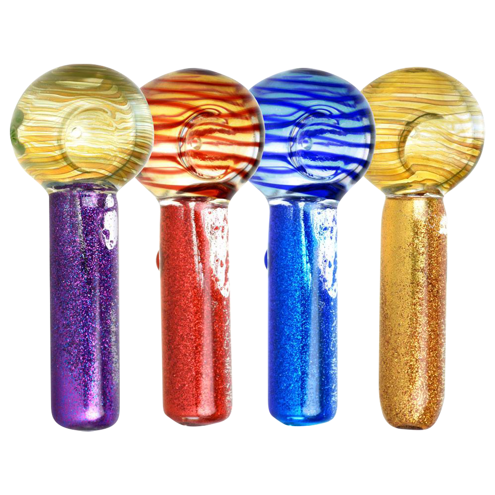 Cool Freezable Glycerin Space Glitter Spoon Pipe - Elevate Your Smoking Experience!