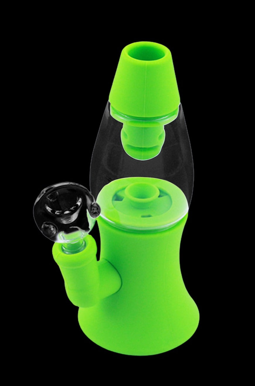 Cloud 8 Retro Lava Lamp Silicone & Glass Water Pipe - Your Ultimate Travel Smoking Companion