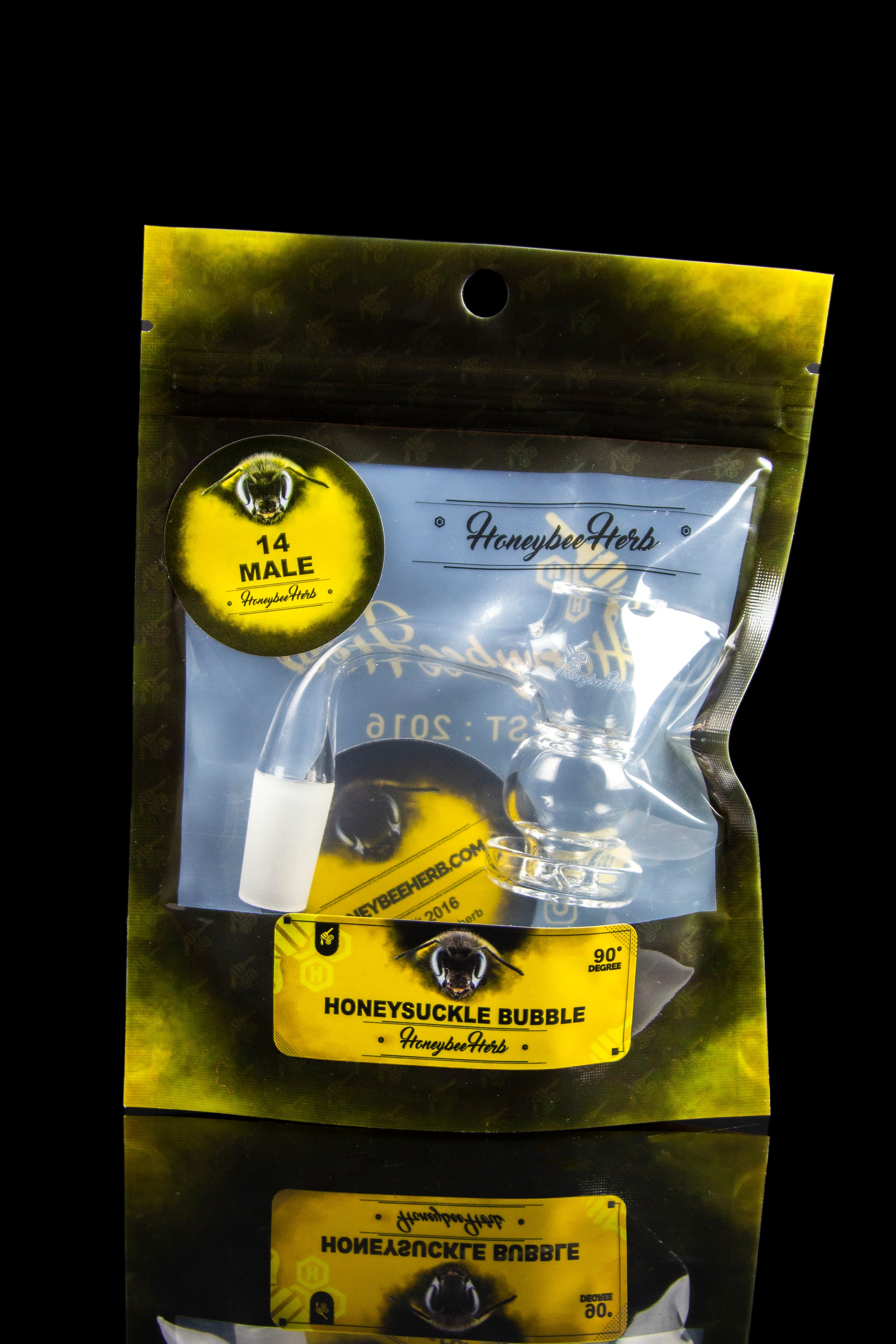 Honeybee Herb's Stunning Black - Line Honeysuckle Bubble Quartz Banger