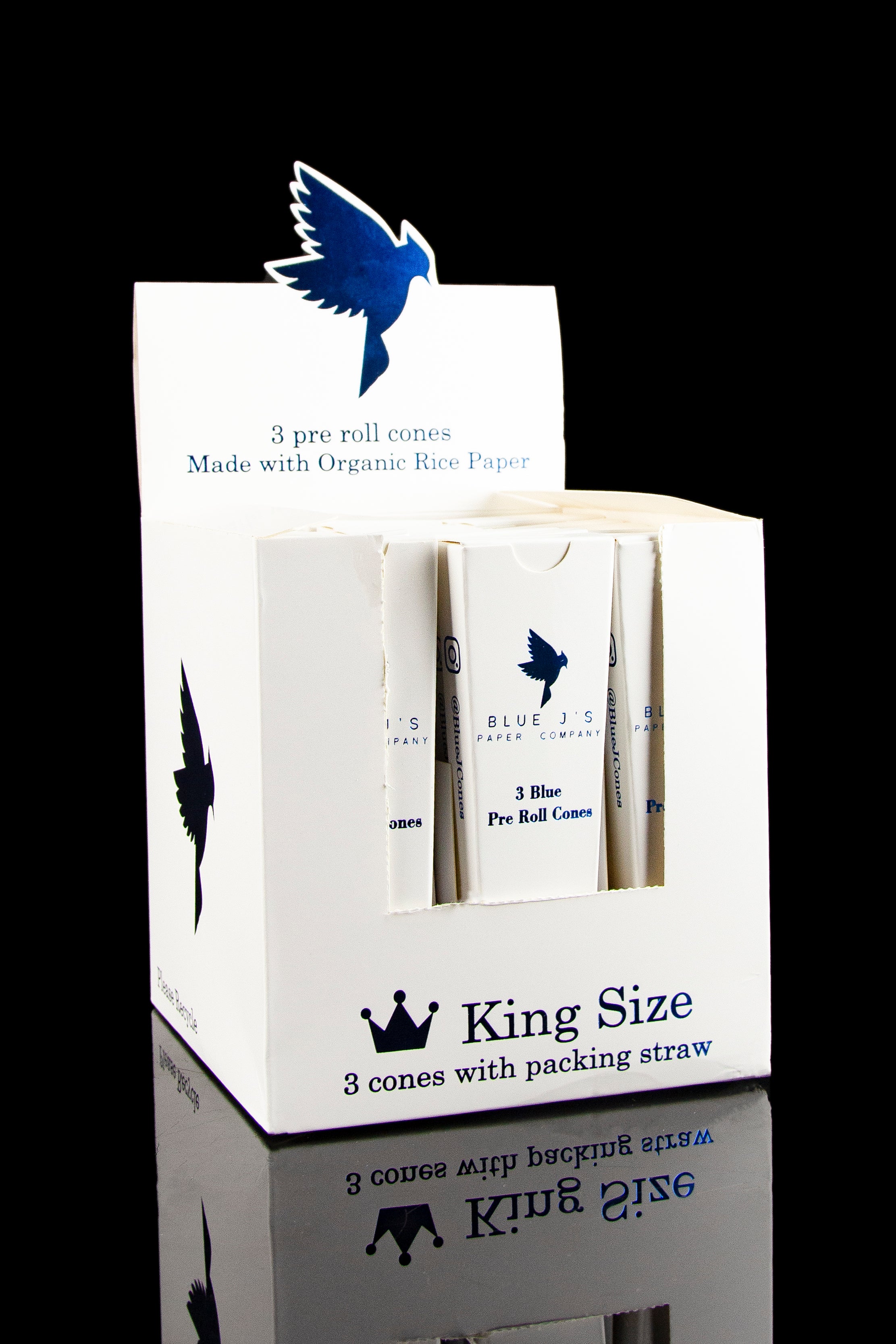 Blue J's Pre-Rolled Cones - Choose 3-Pack or 24-Pack Display Box!
