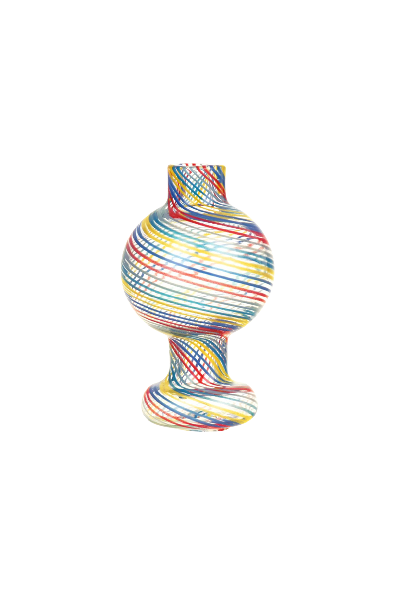 Colorful Pin Striped Glass Ball Carb Cap - Elevate Your Dabbing!