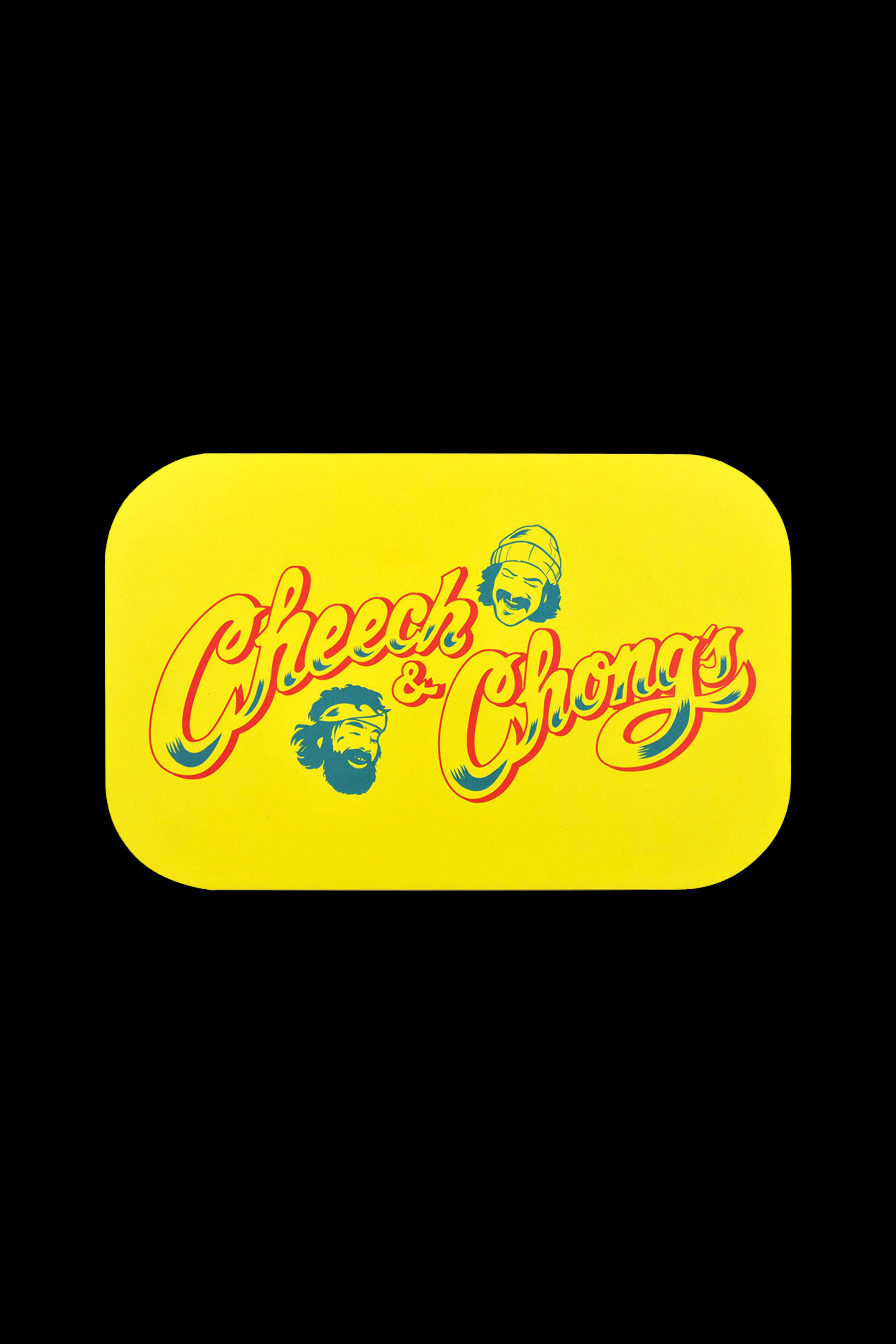 Cheech & Chong x Pulsar Yellow Logo Metal Rolling Tray with Lid - A Must - Have for Smokers!