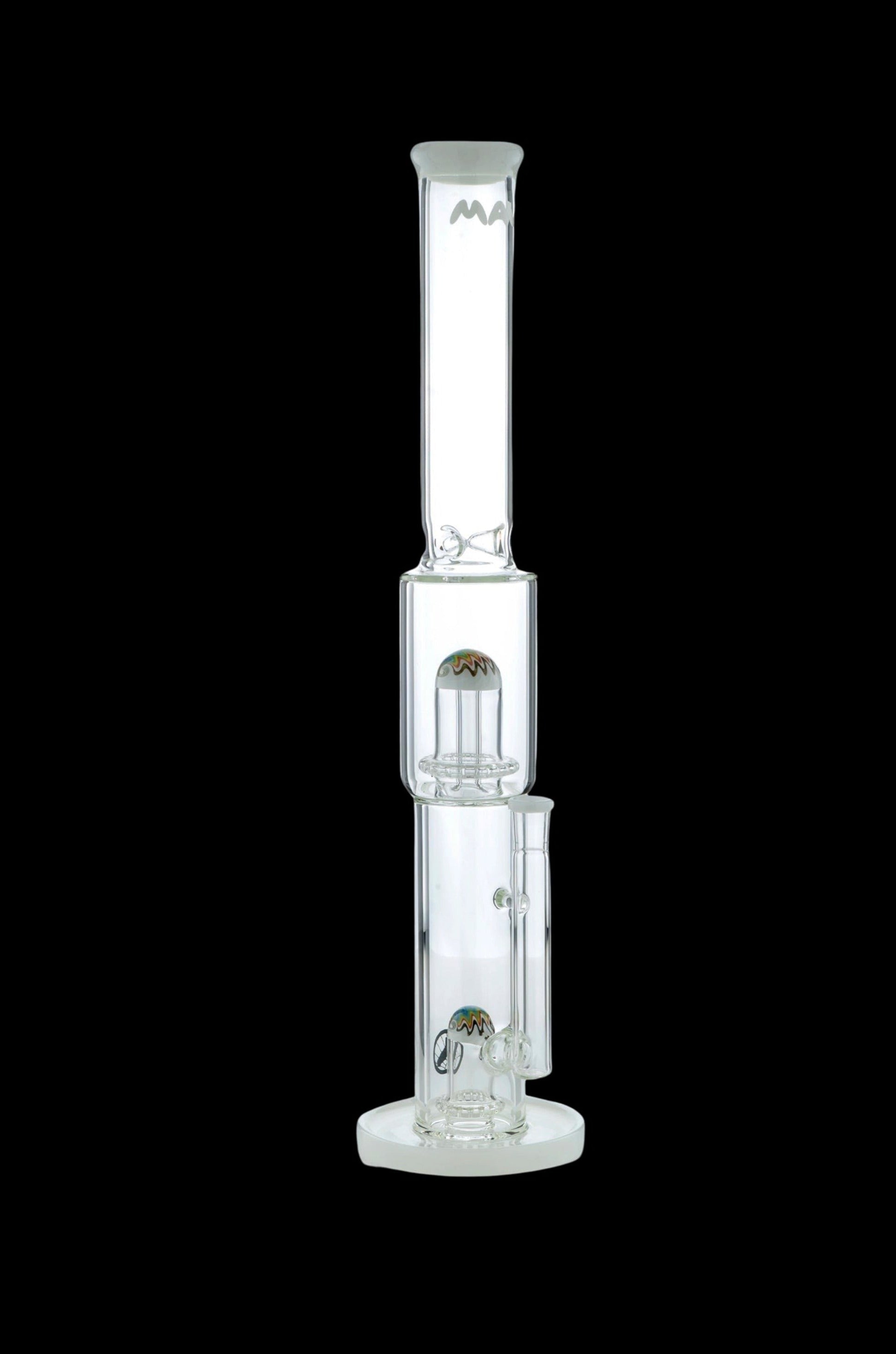 MAV Glass Wig Wag Reversal Double UFO Straight Tube Bong - An Out - of - this - World Smoking Experience