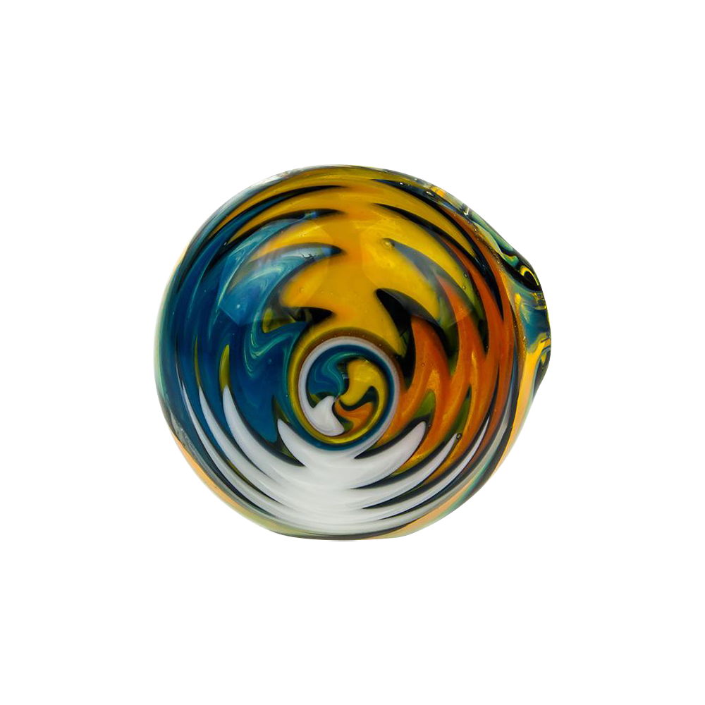 G-Spot Black and White Striped Hurricane Bowl Glass Spoon Pipe - A Stunning Smoking Companion