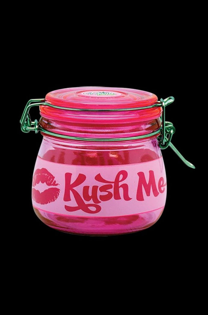 Kush Me Pink Glass Herb Stash Jar
