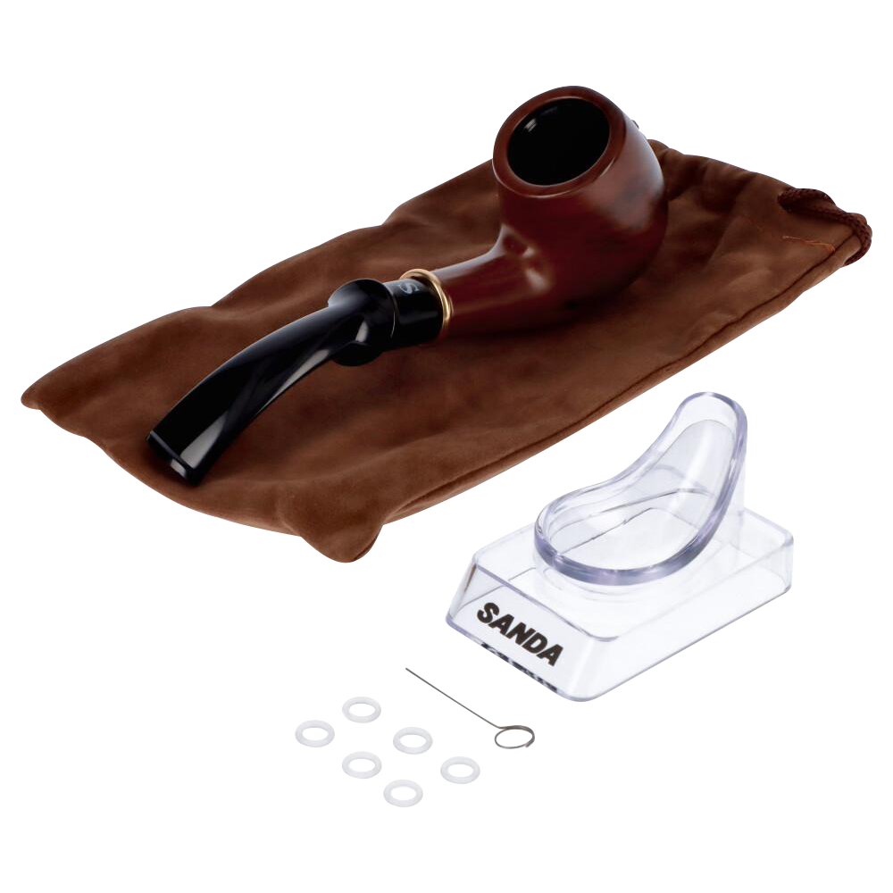 Elegant Classic Hand Pipe with Stand - A Classy Smoking Essential