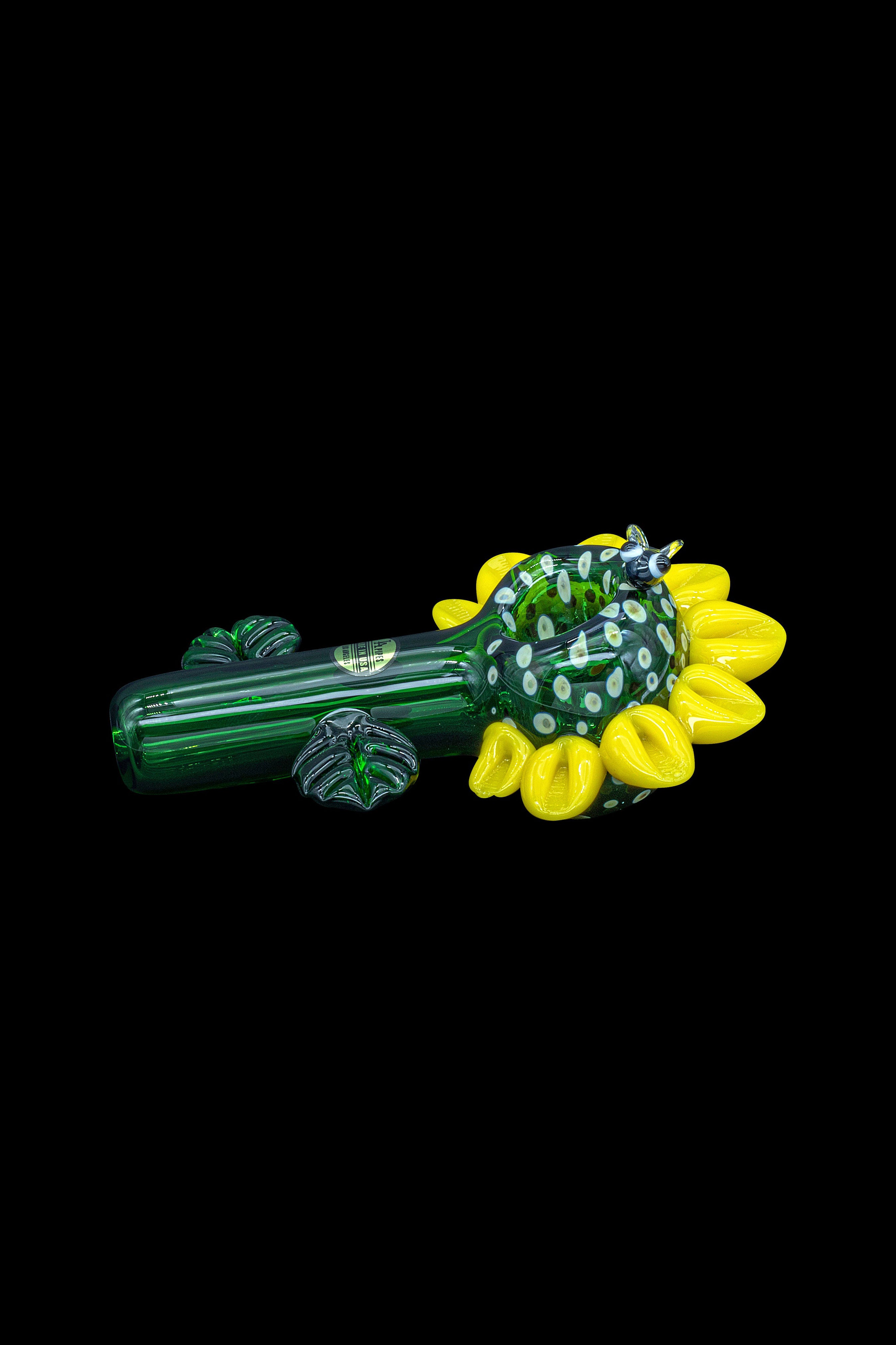 LA Pipes Sunny Sunflowers Glass Smoking Pipe