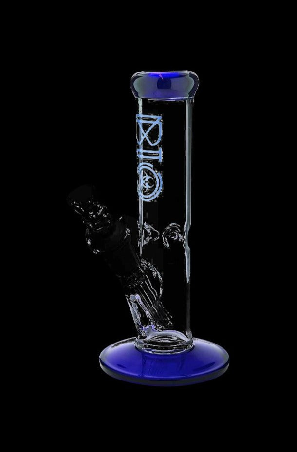 Bio Hazard Glass Straight Ice Bong with Stunning Color Accents