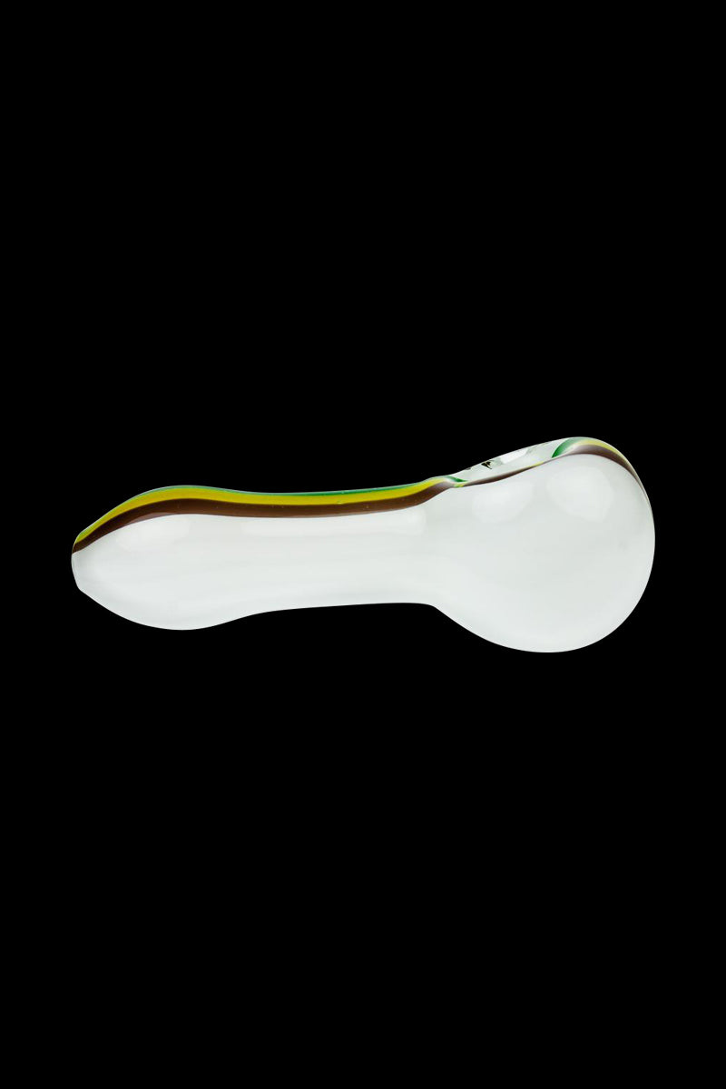 G-Spot White Rasta Glass Spoon Pipe - A Stylish Smoking Companion