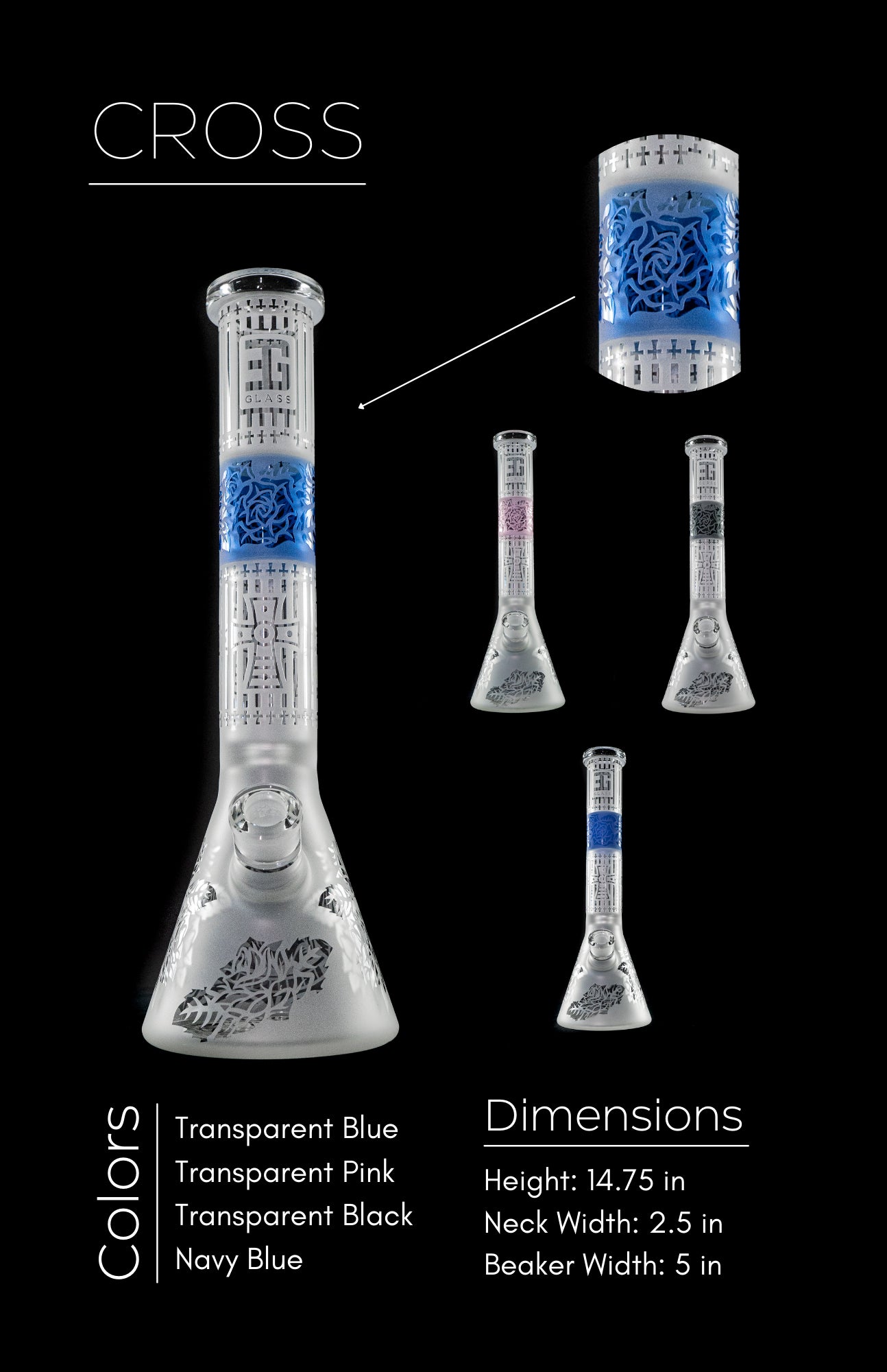 EG Glass Cross Water Pipe - Stylish and Durable Smoking Companion