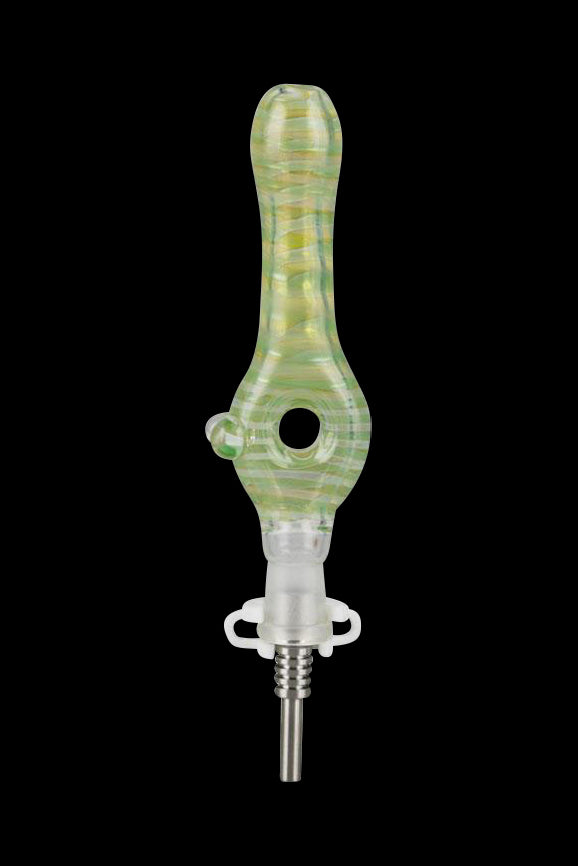 Awesome 10mm Glass Donut Dab Straw with Titanium Tip