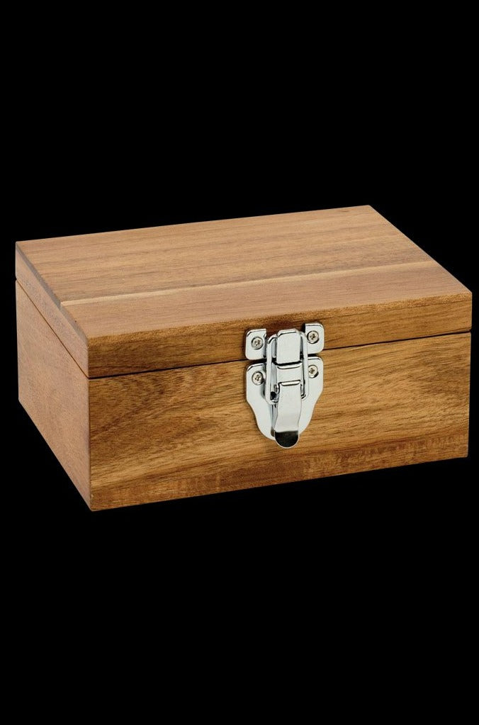 Basix Premium Smellproof Wooden Storage Box with Rolling Tray