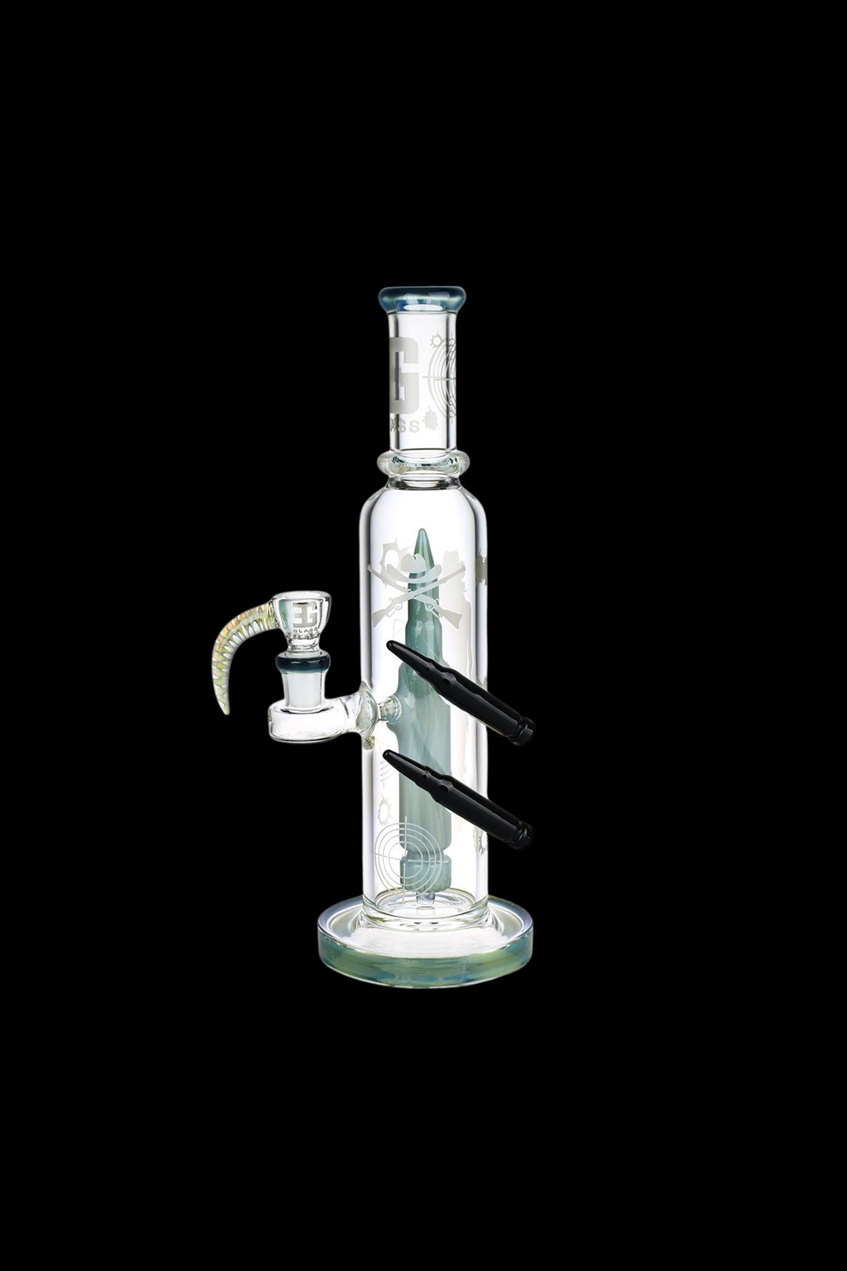 EG Glass Dual Bullet Tube Glass Water Pipe - A Gun - Themed Marvel