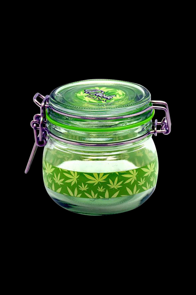 Stunning Hemp Leaf Glass Herb Storage Jar