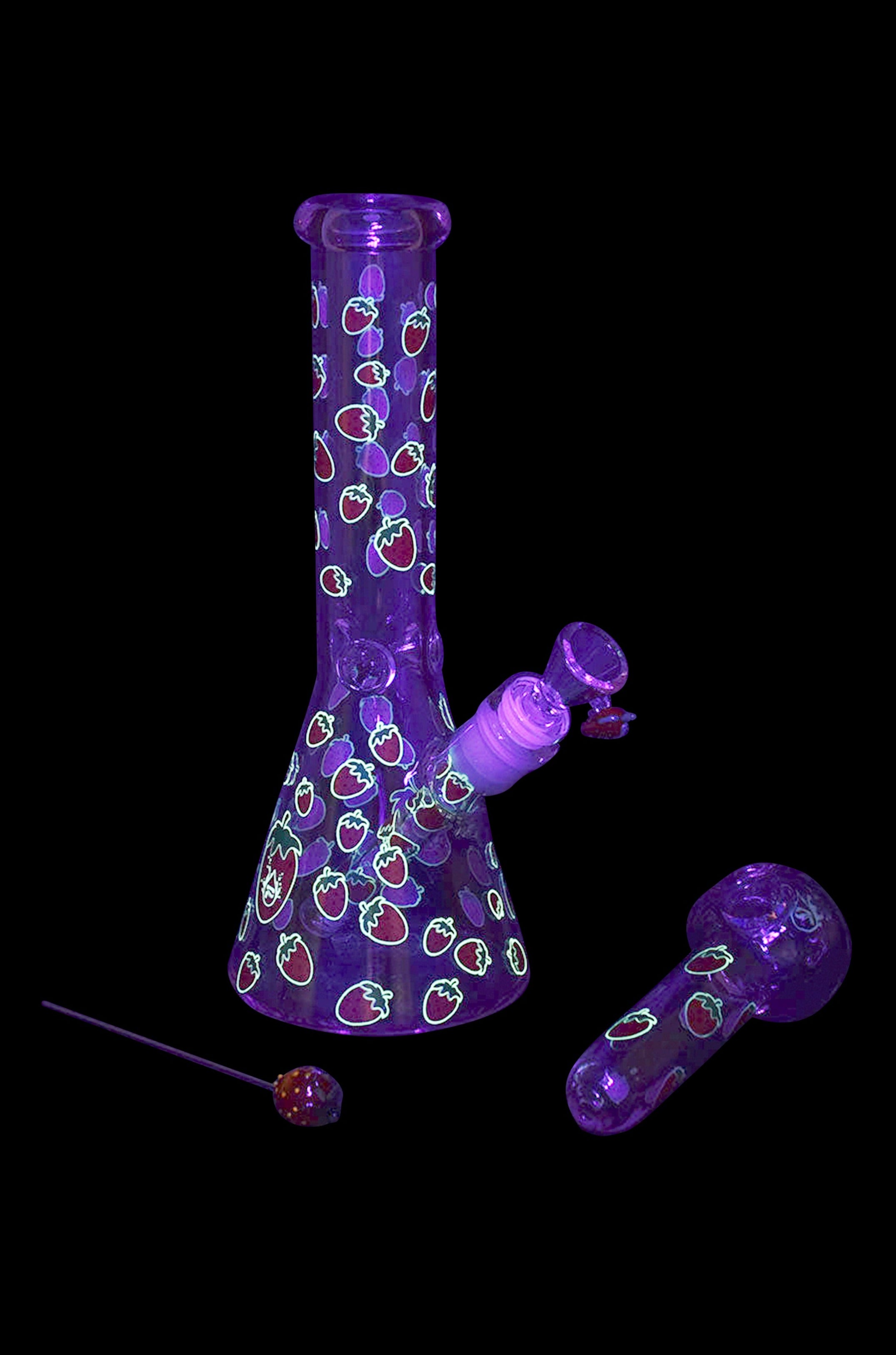Pulsar Fruit Series Strawberry Cough Glow Pipe Set - The Ultimate Smoking Duo!