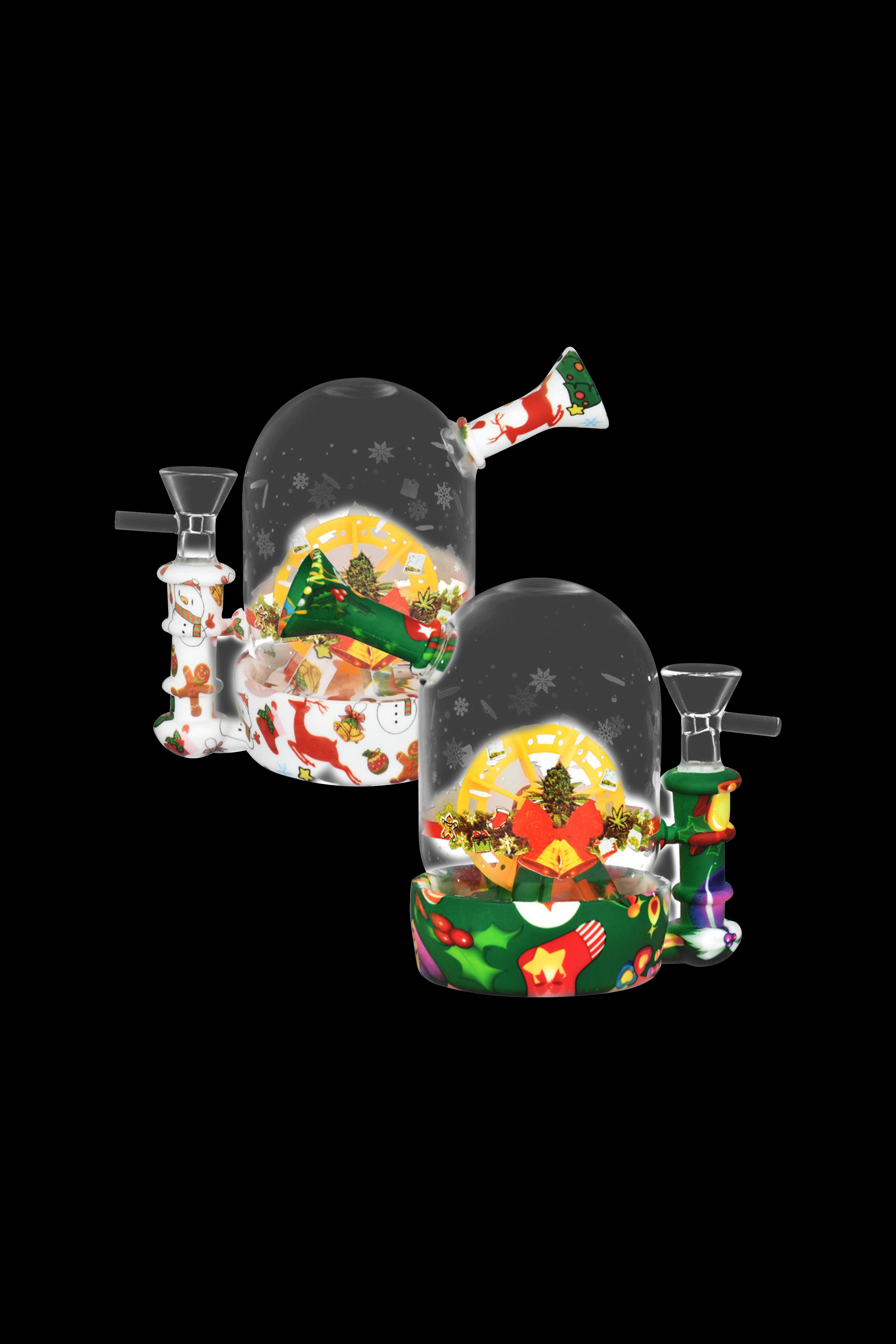 Festive Christmas Waterwheel Bell Jar Water Pipe