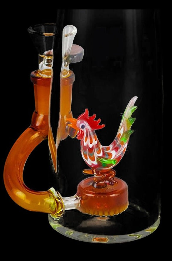 Stunning Bottle Water Pipe with Rooster Percolator