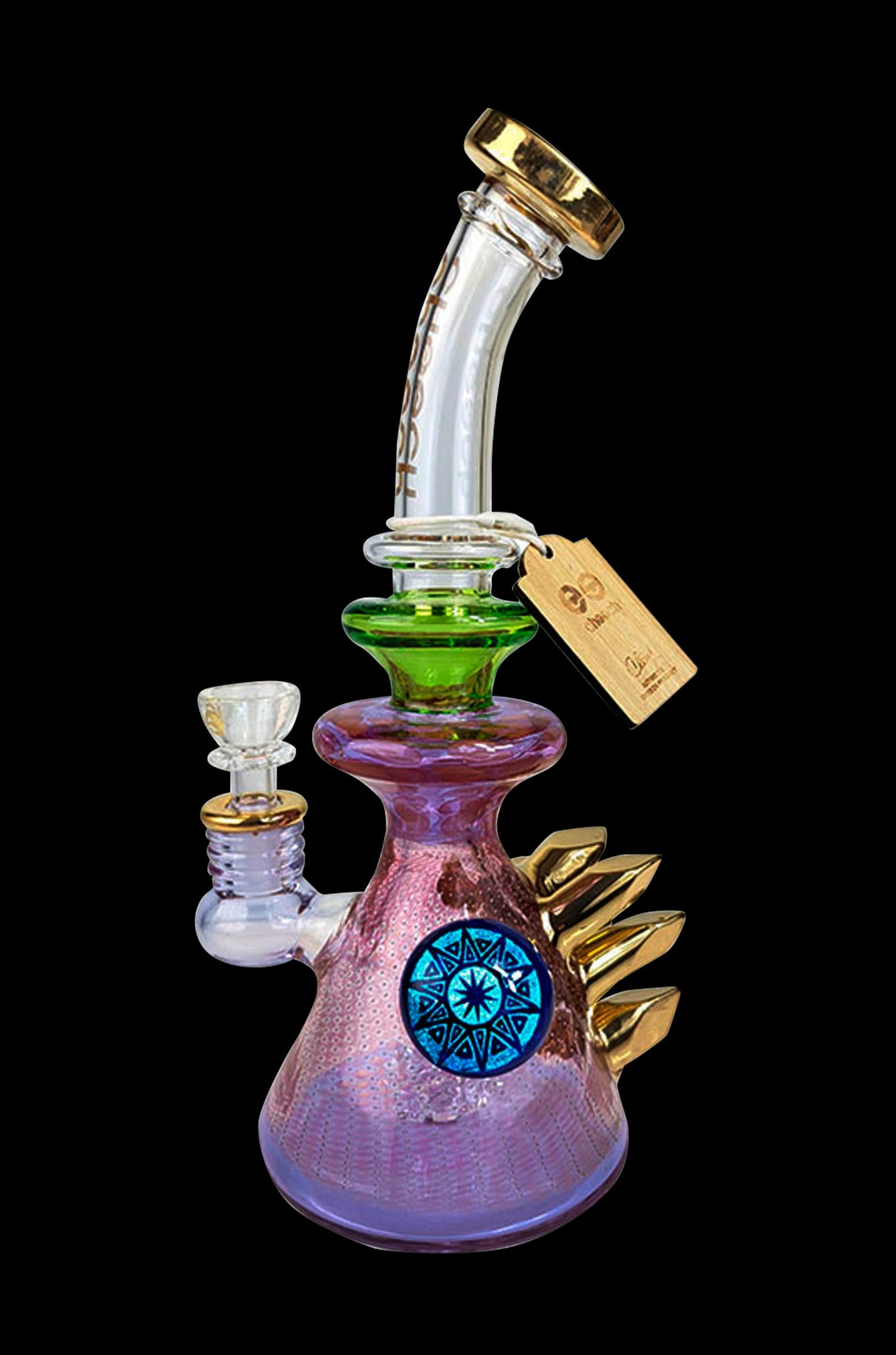 Cheech Glass Stunning Gold Crystal Water Pipe